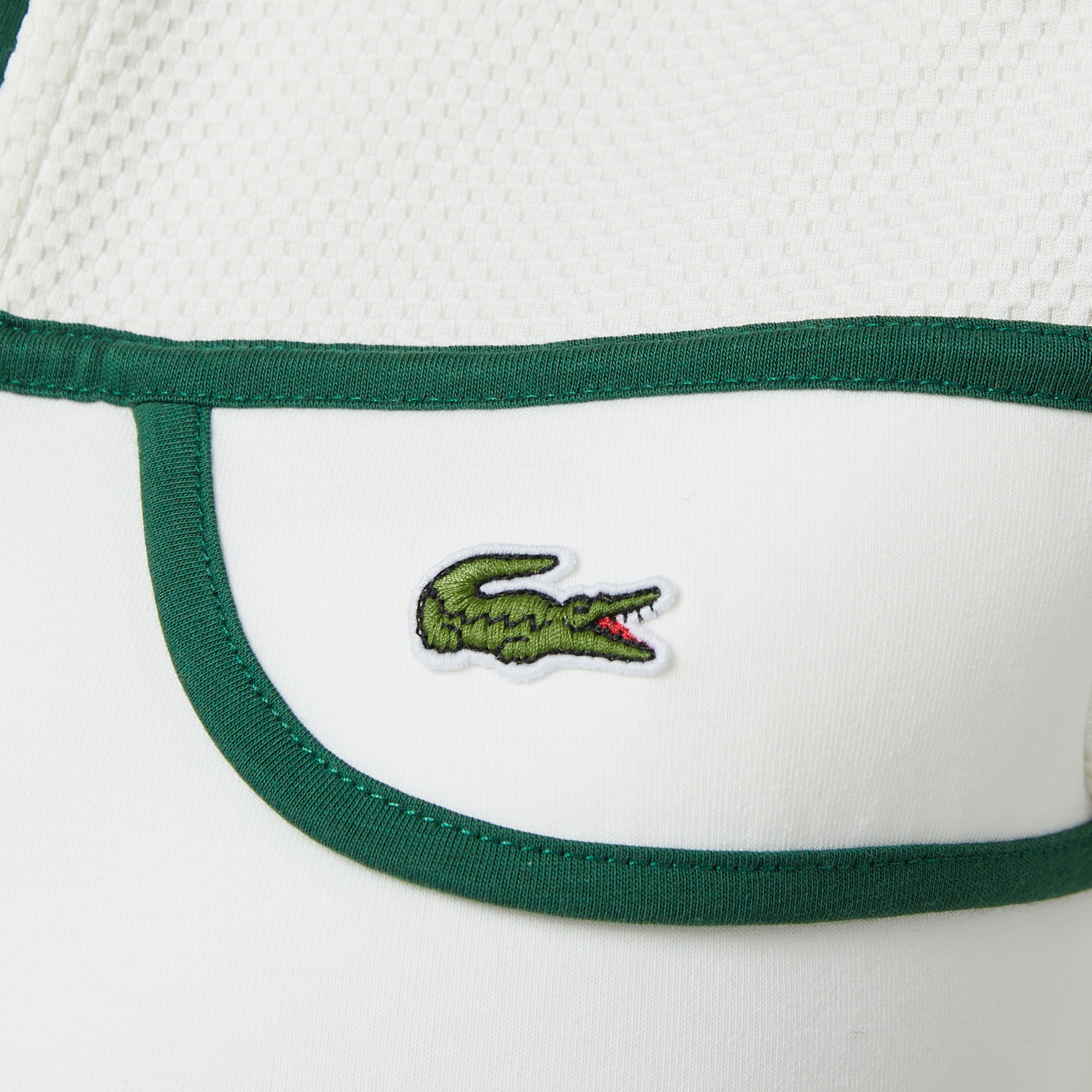 Lacoste Kadın Classic Fit Kısa Kollu Polo Yaka Renk Bloklu Beyaz Elbise