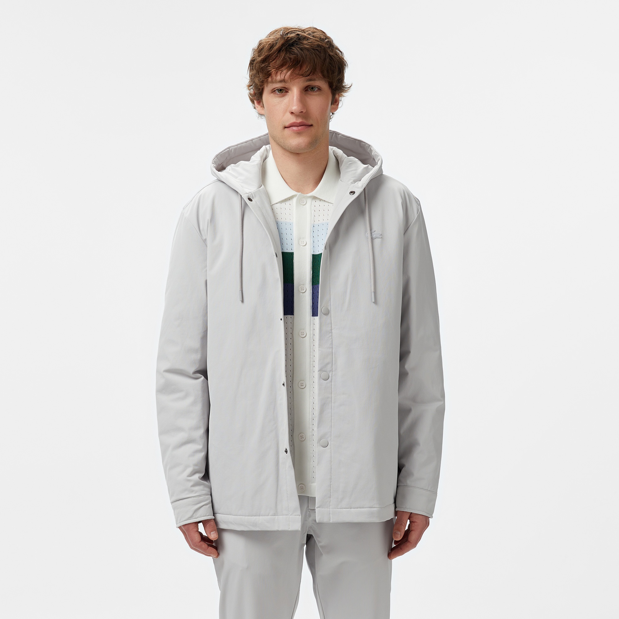 Lacoste Erkek Regular Fit Kapüşonlu Gri Ceket