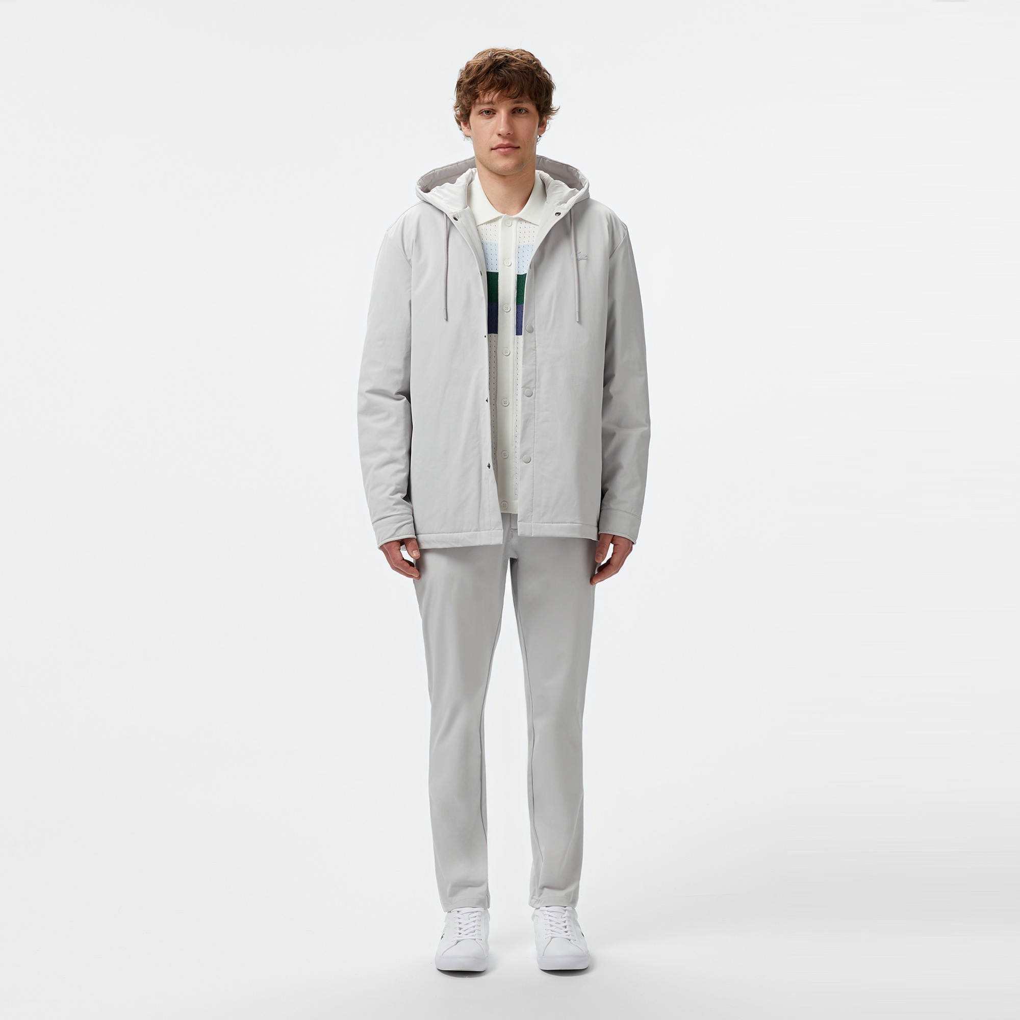 Lacoste Erkek Regular Fit Kapüşonlu Gri Ceket