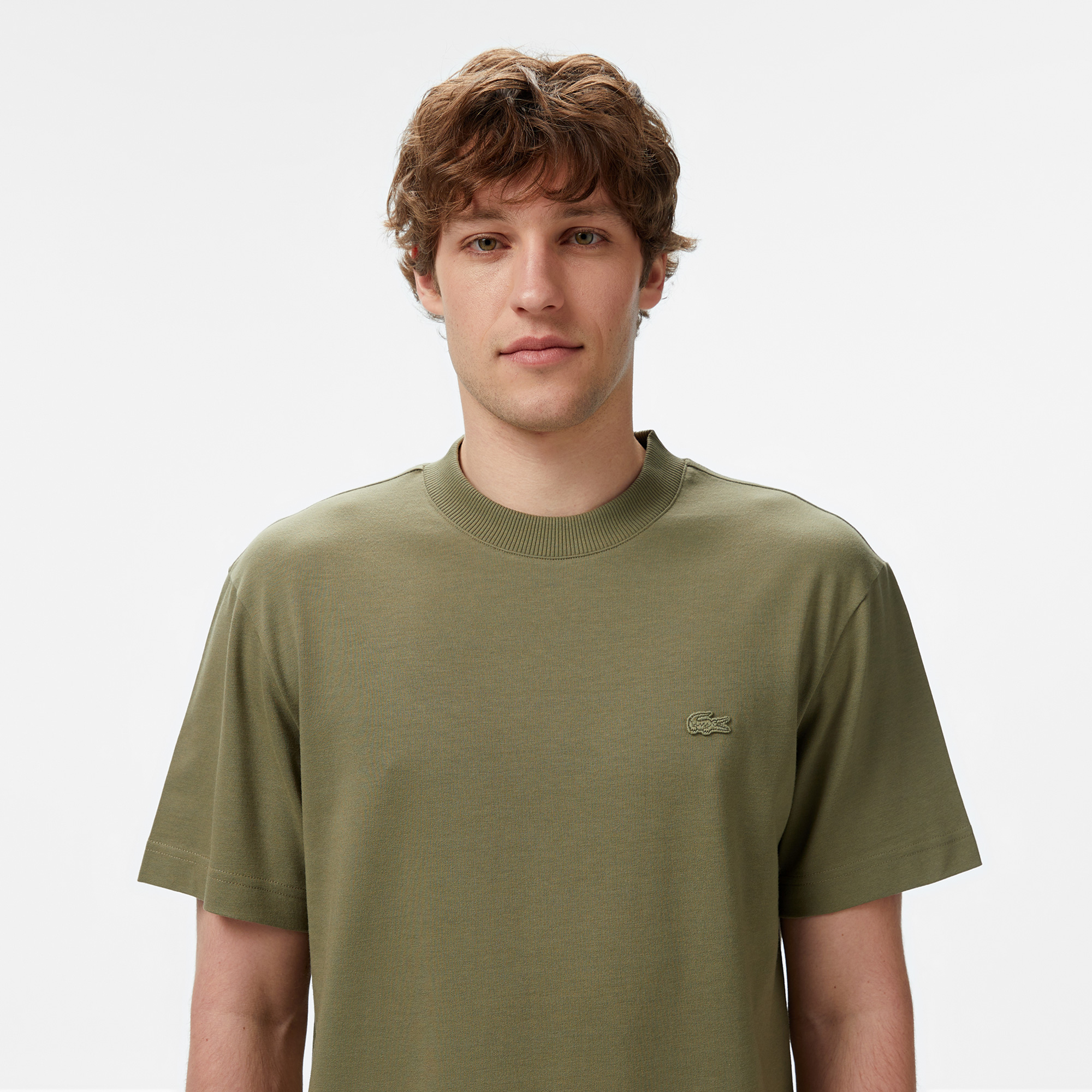 Erkek Relaxed Fit Bisiklet Yaka Haki T-Shirt TH0541.BMY | Lacoste