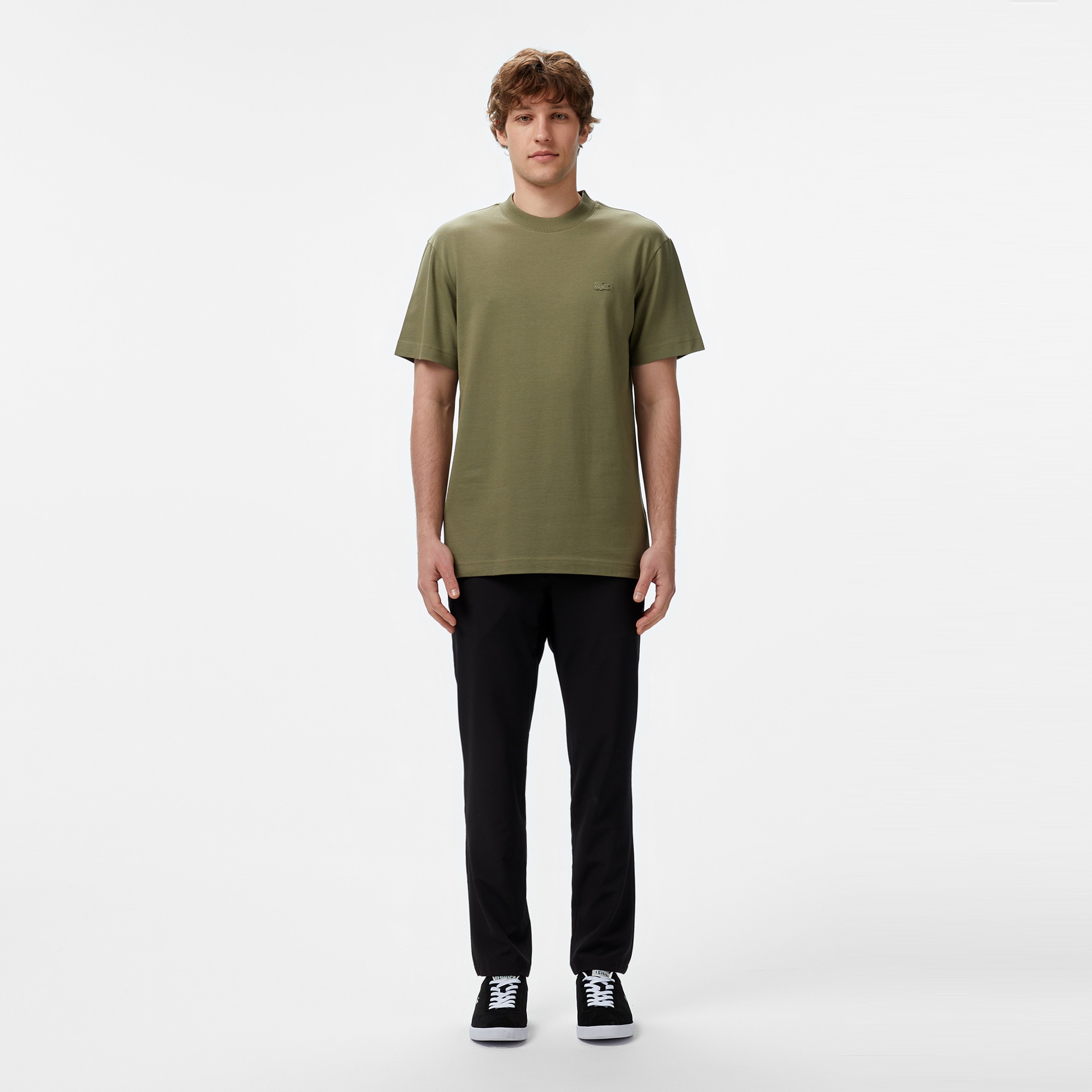 Erkek Relaxed Fit Bisiklet Yaka Haki T-Shirt Erkek Relaxed Fit Bisiklet Yaka Haki T-Shirt