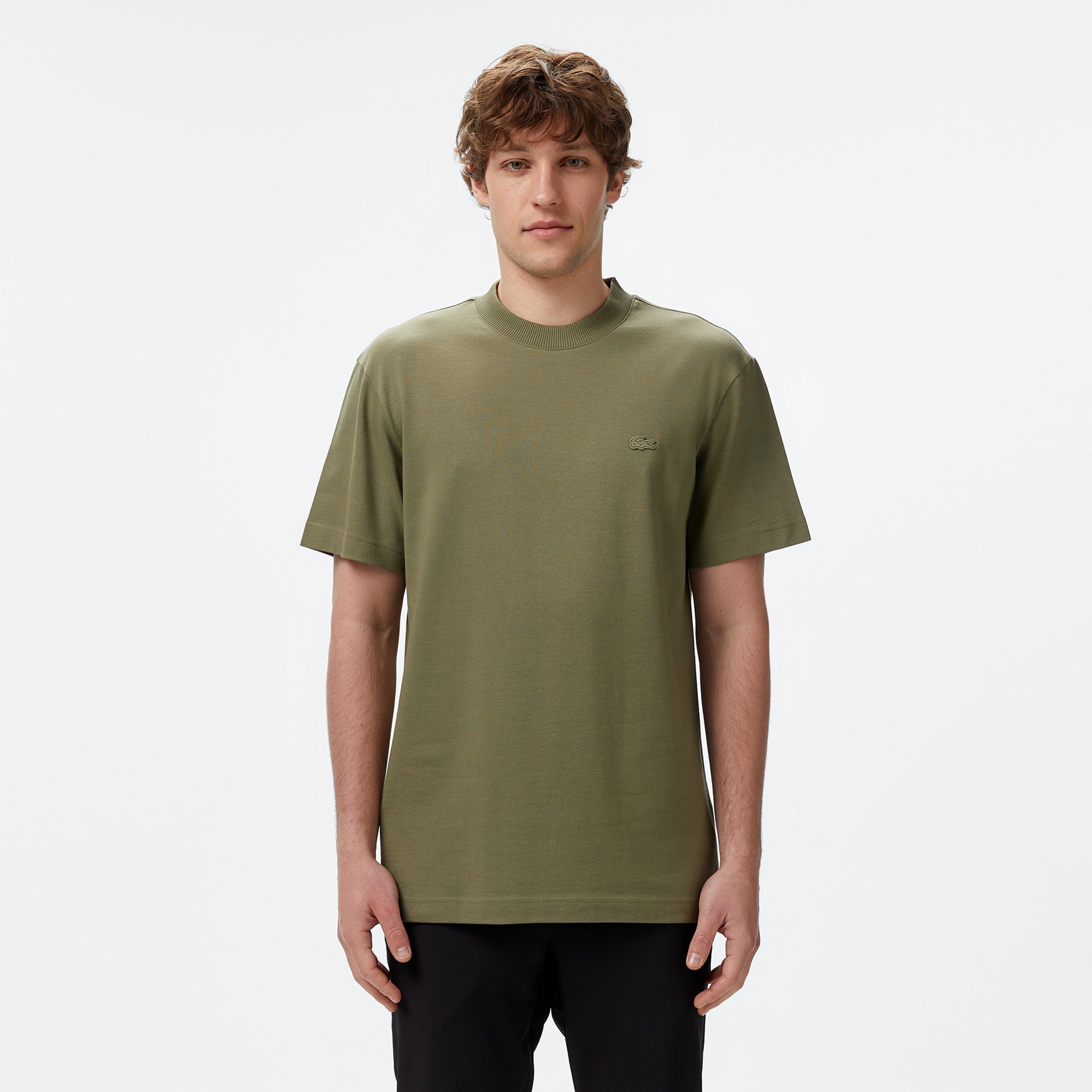 Erkek Relaxed Fit Bisiklet Yaka Haki T-Shirt Erkek Relaxed Fit Bisiklet Yaka Haki T-Shirt
