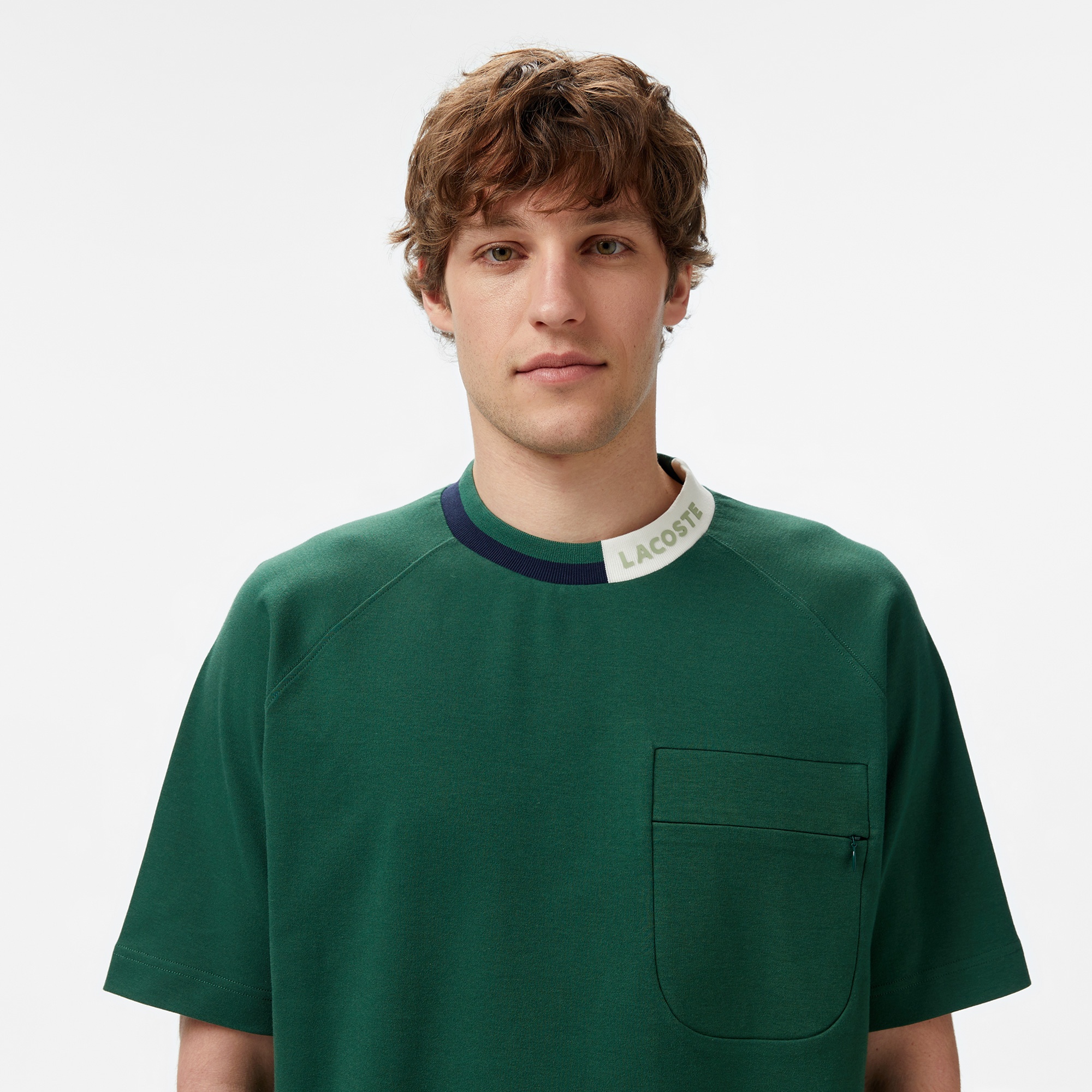 Lacoste Erkek Bisiklet Yaka Koyu Yeşil Cepli T-Shirt