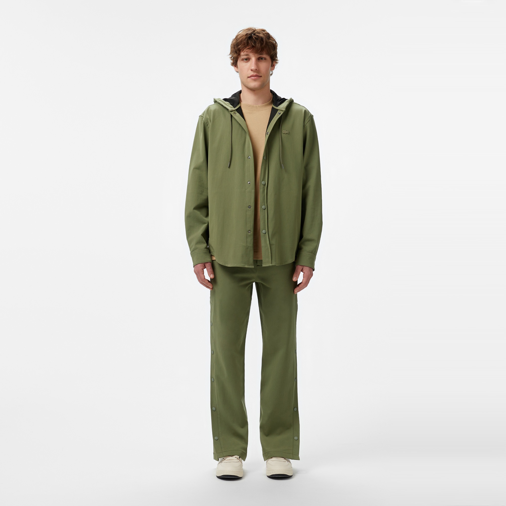 Lacoste Erkek Relaxed Fit Kapüşonlu Haki Ceket