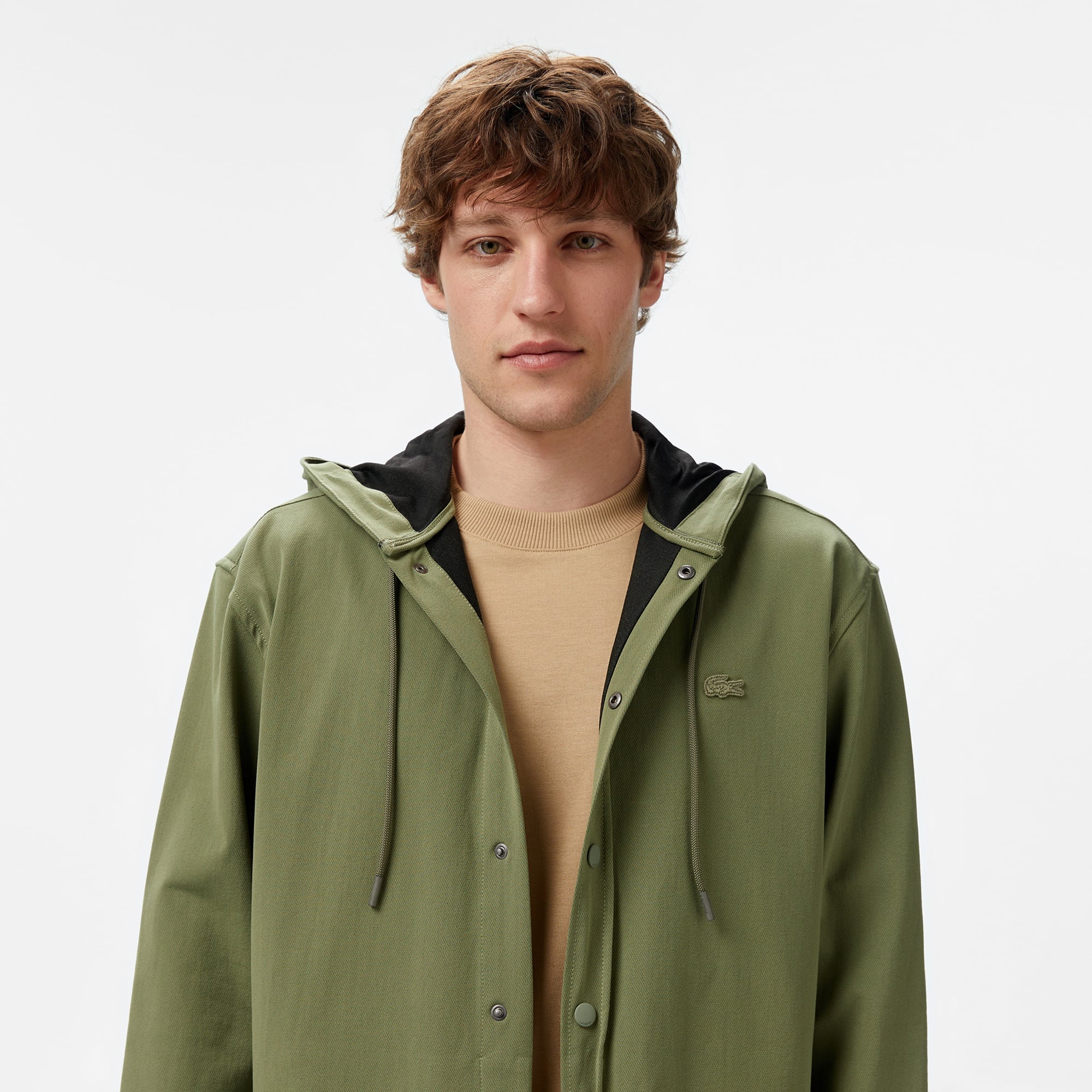 Lacoste Erkek Relaxed Fit Kapüşonlu Haki Ceket