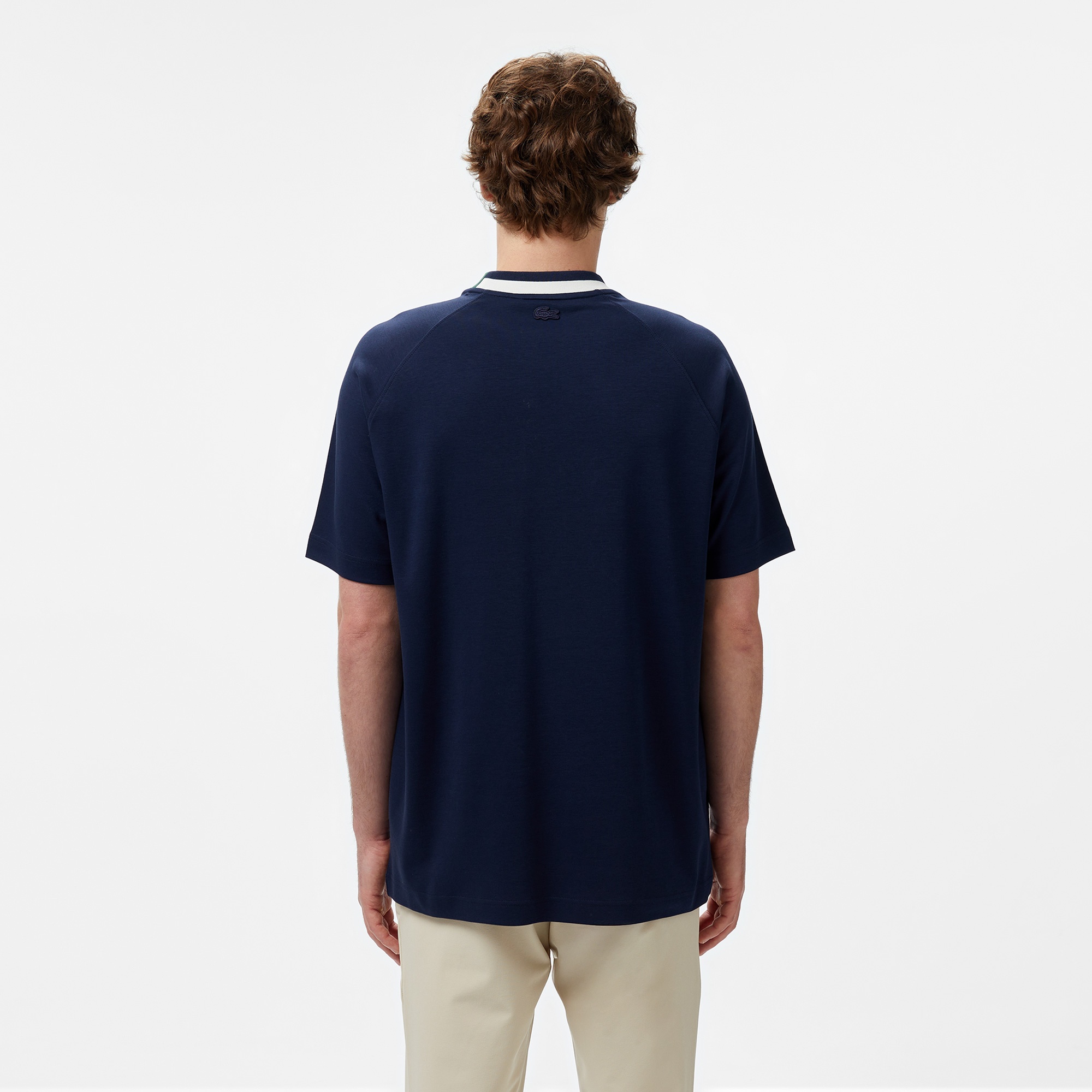 Lacoste Erkek Bisiklet Yaka Lacivert Cepli T-Shirt