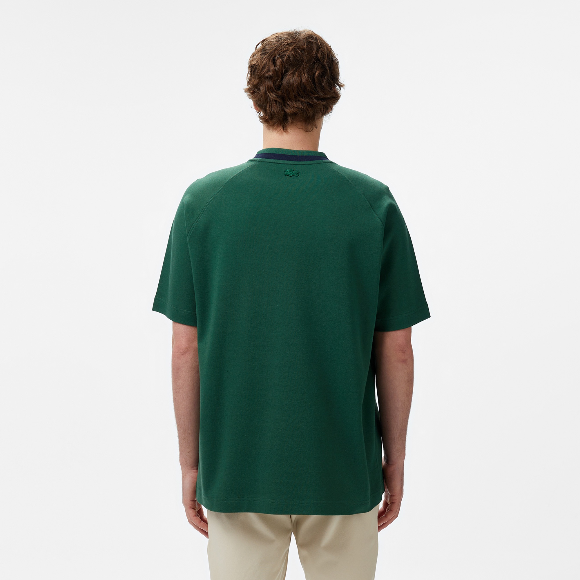 Lacoste Erkek Bisiklet Yaka Koyu Yeşil Cepli T-Shirt