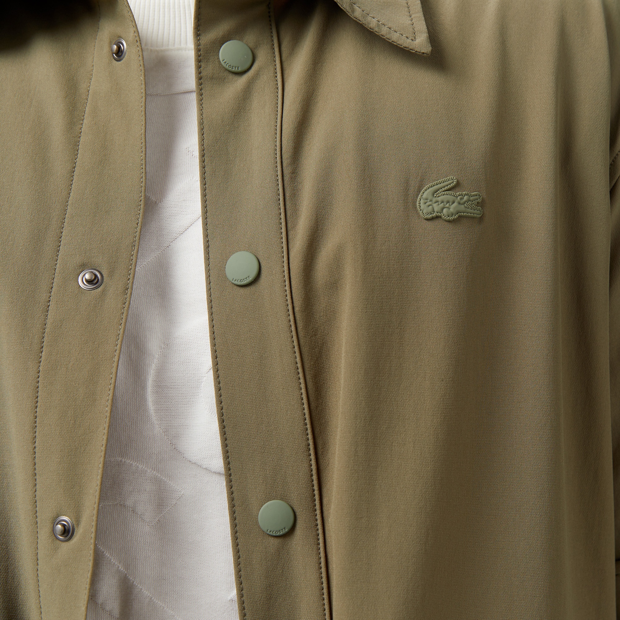 Lacoste Erkek Relaxed Fit Kısa Kollu Haki Gömlek