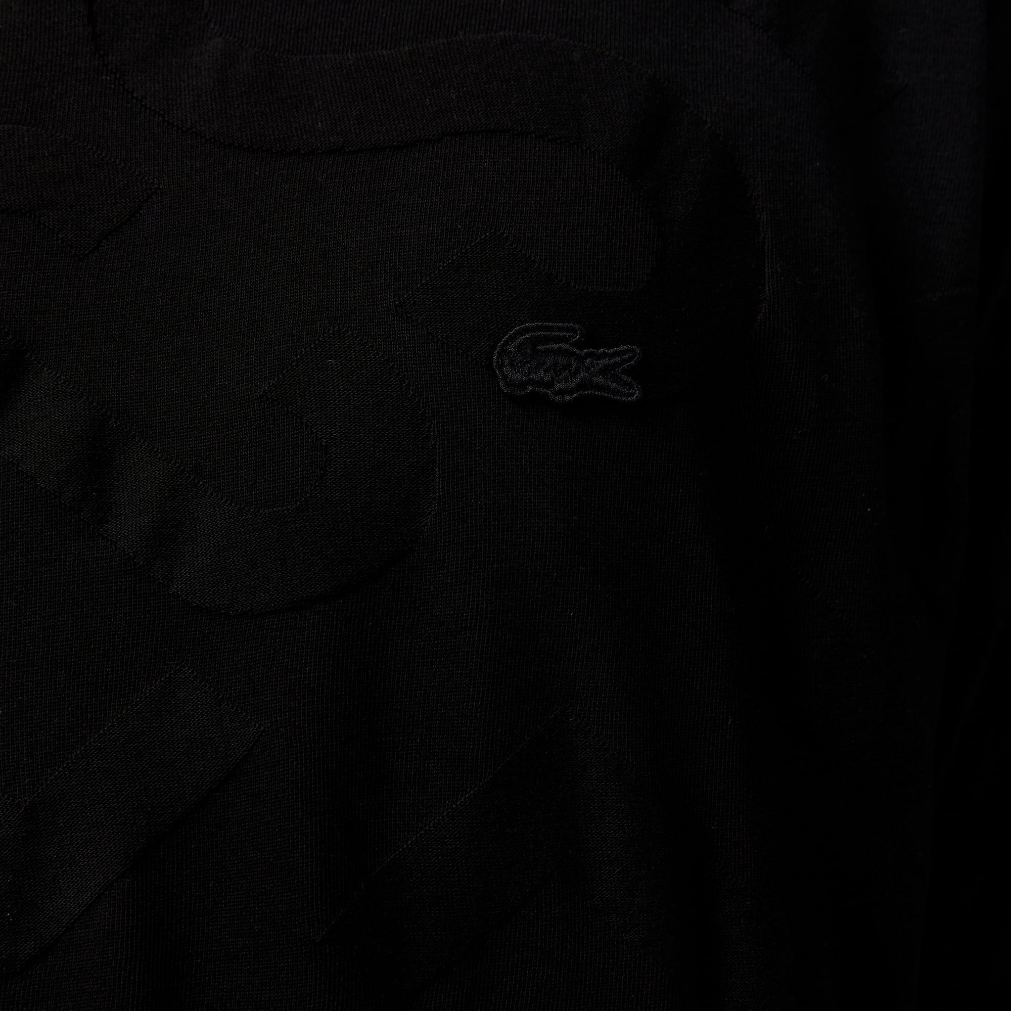 Erkek Bisiklet Yaka Desenli Siyah T-Shirt