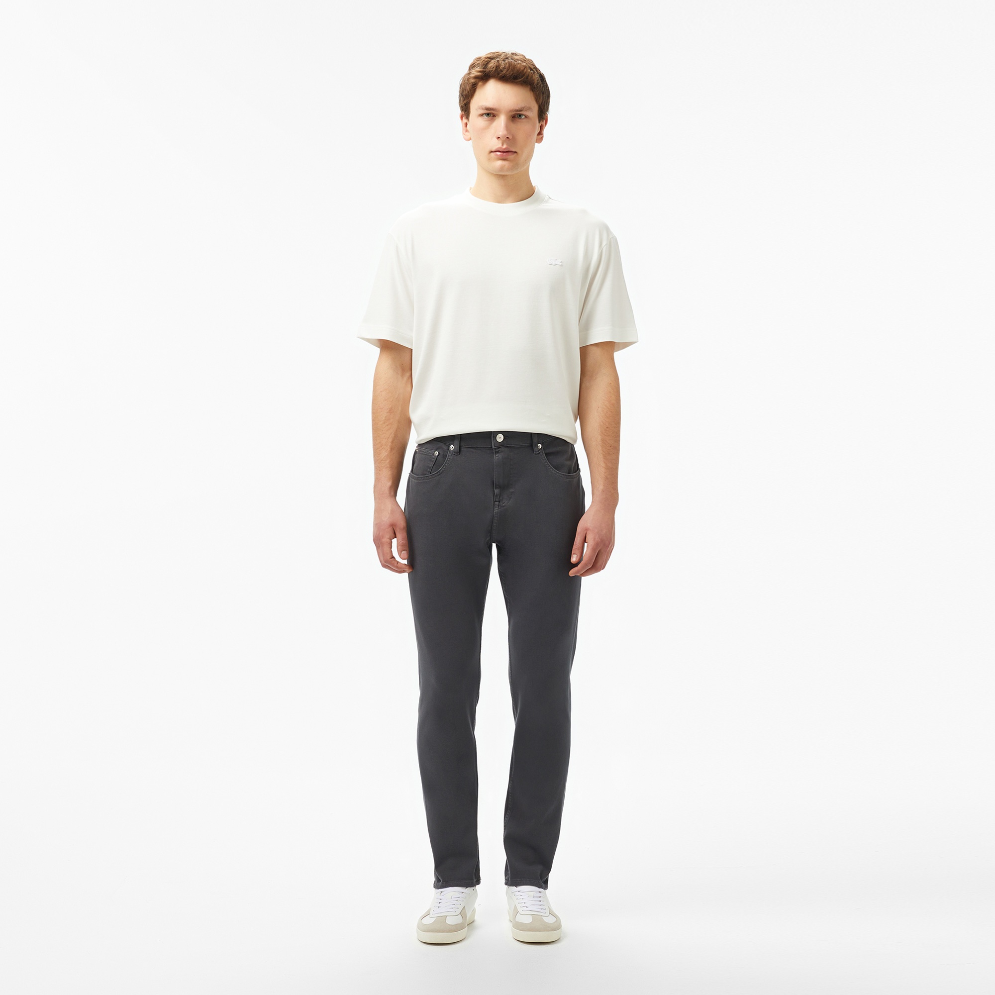 Erkek Slim Fit Gri Jean Pantolon