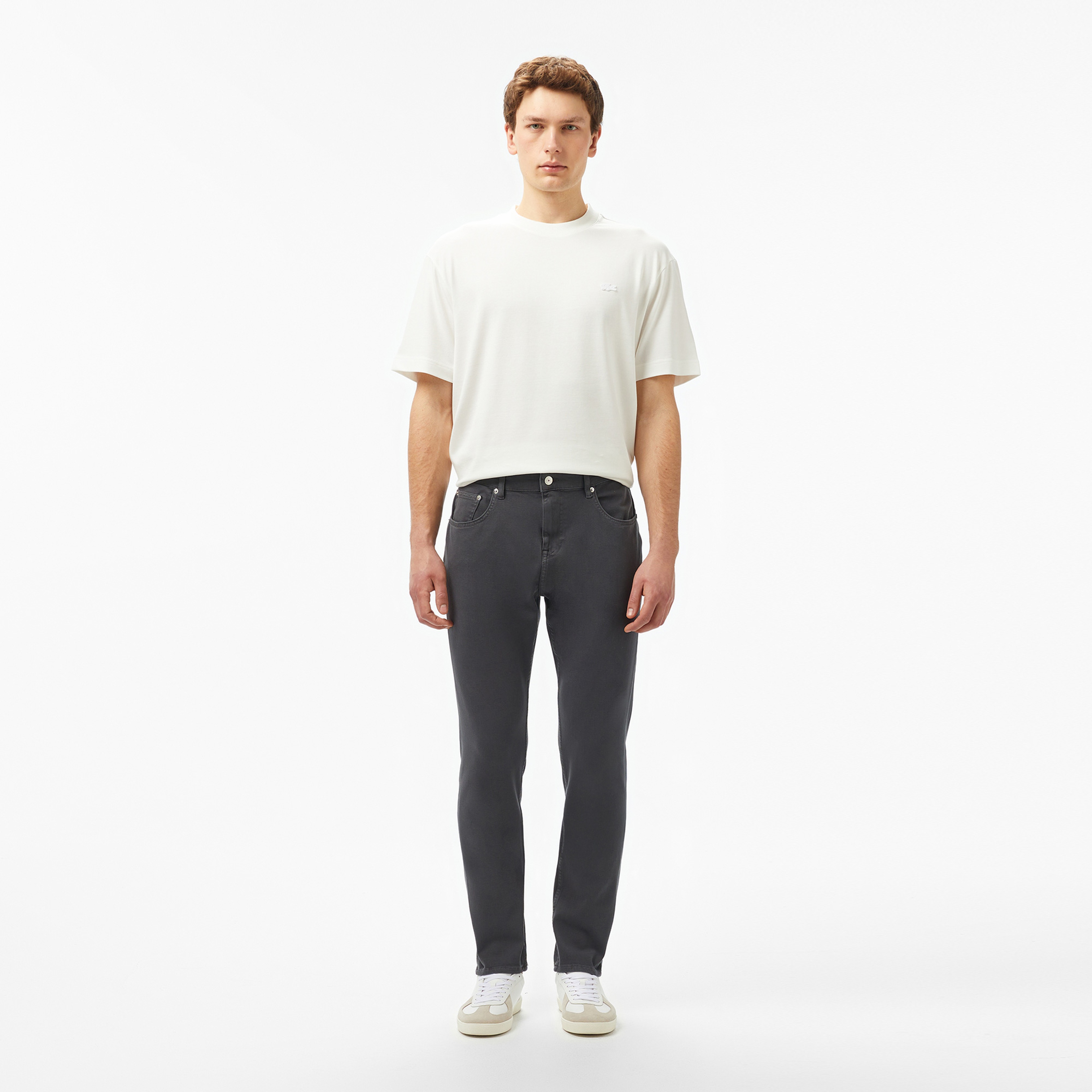 Erkek Slim Fit Gri Jean Pantolon
