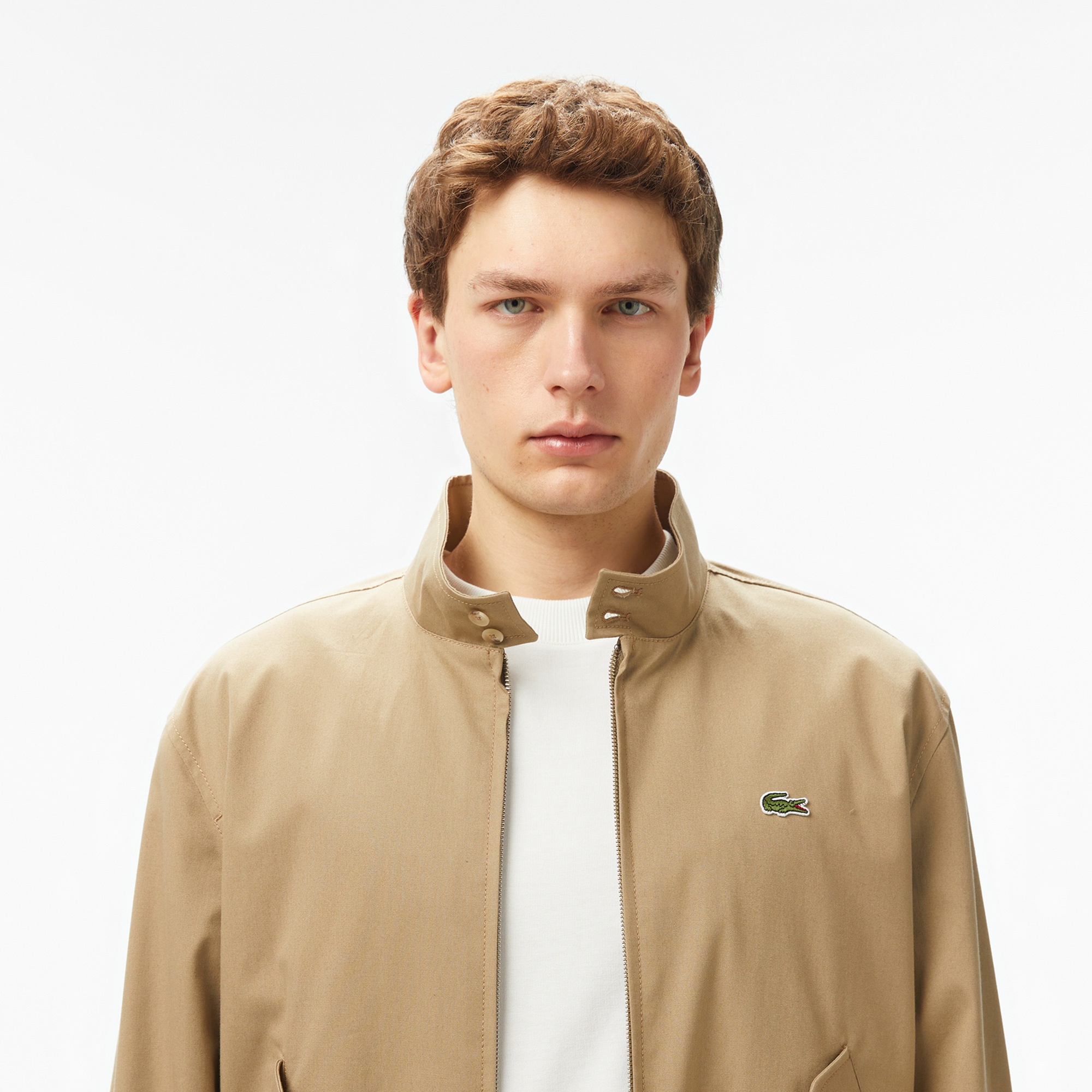 Lacoste Erkek Regular Fit Dik Yaka Bej Yağmurluk