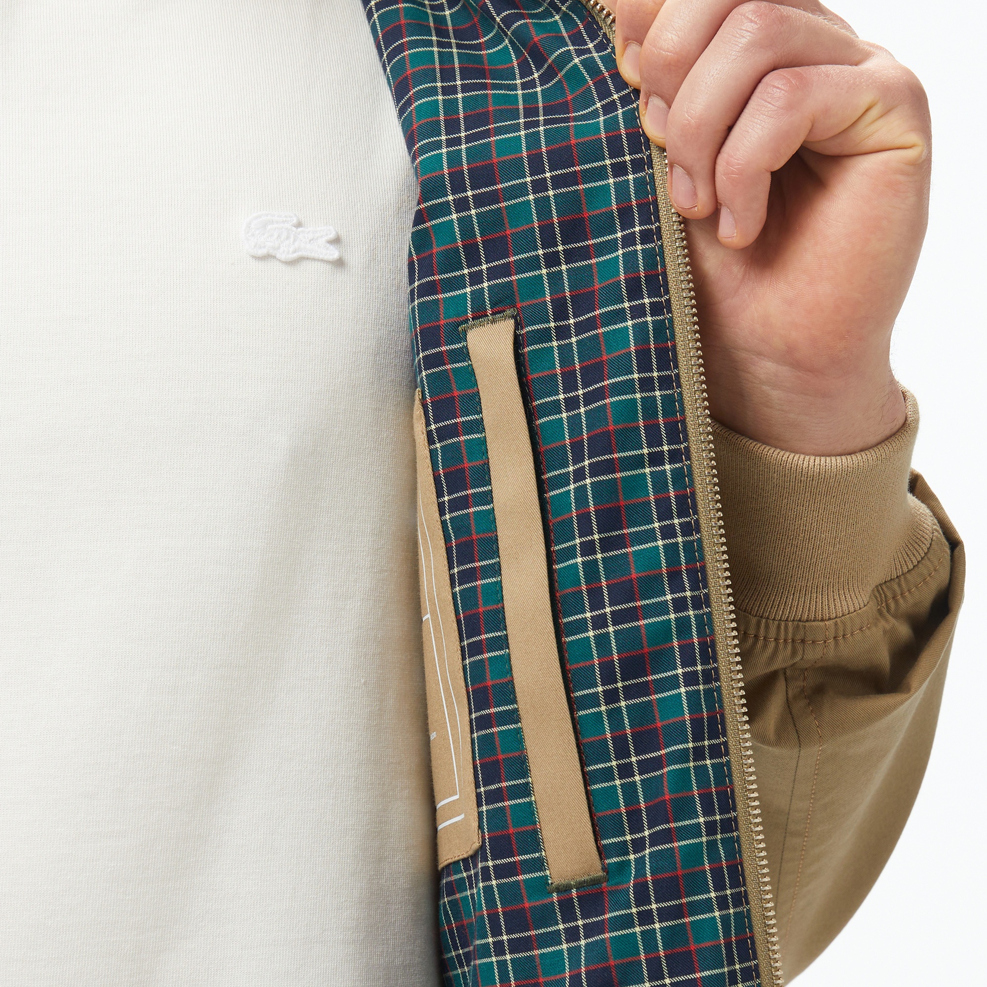 Lacoste Erkek Regular Fit Dik Yaka Bej Yağmurluk