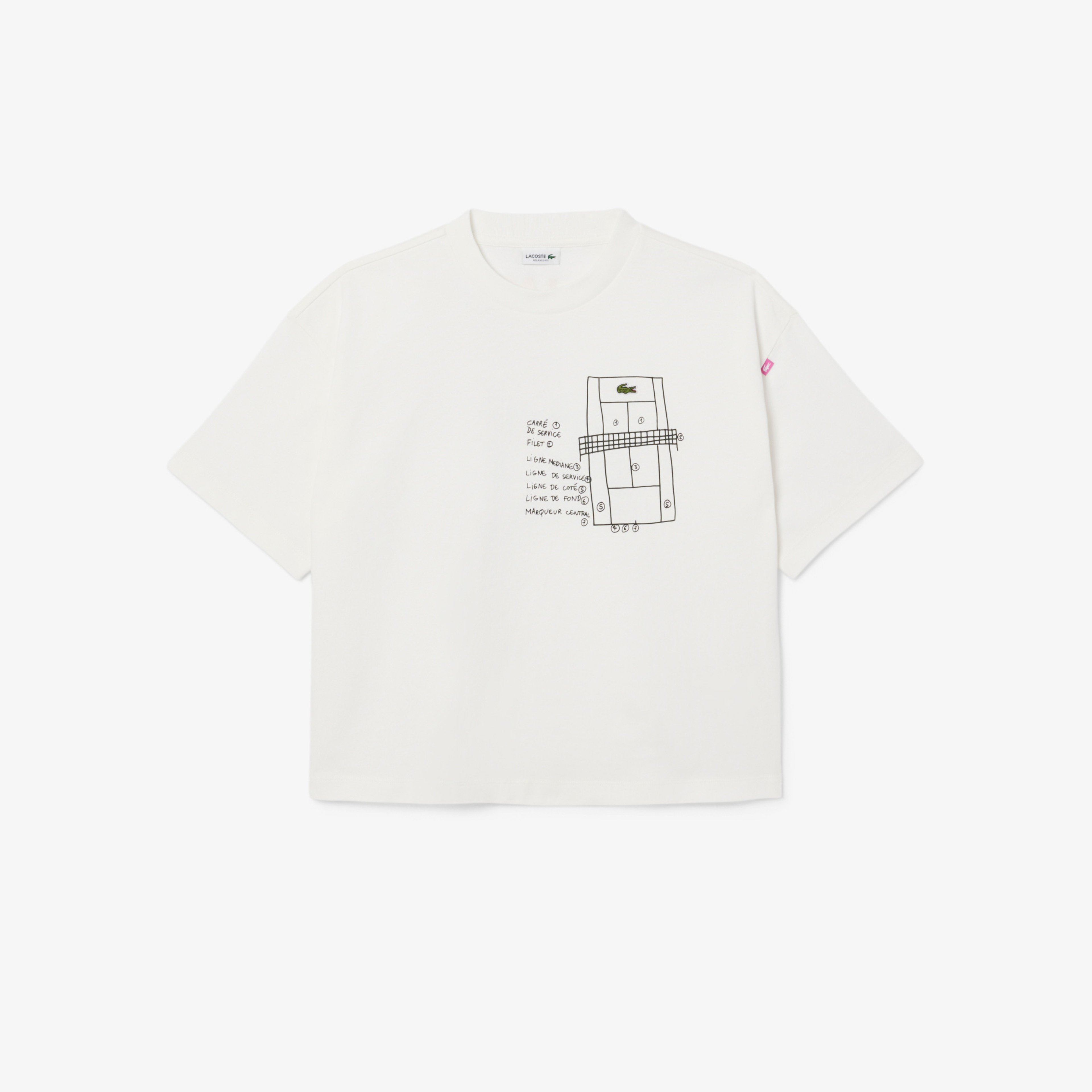 Kız Çocuk Bisiklet Yaka Baskılı Beyaz T-Shirt