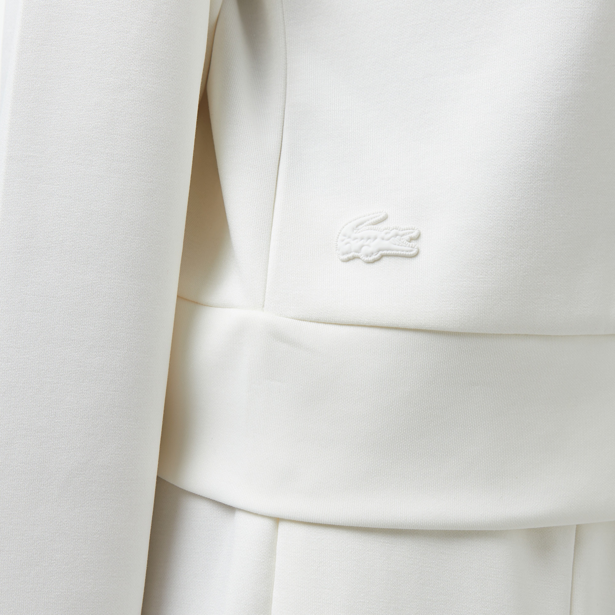 Lacoste Kadın Relaxed Fit Kapüşonlu Baskılı Beyaz Sweatshirt