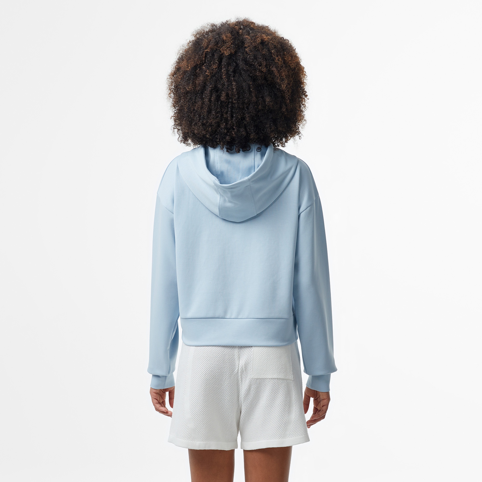 Lacoste Kadın Relaxed Fit Kapüşonlu Baskılı Açık Mavi Sweatshirt