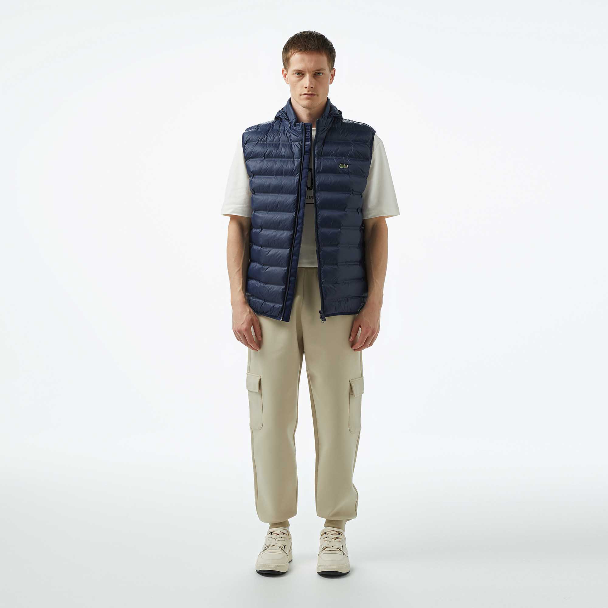 Lacoste Erkek Slim Fit Kapüşonlu Lacivert Yelek