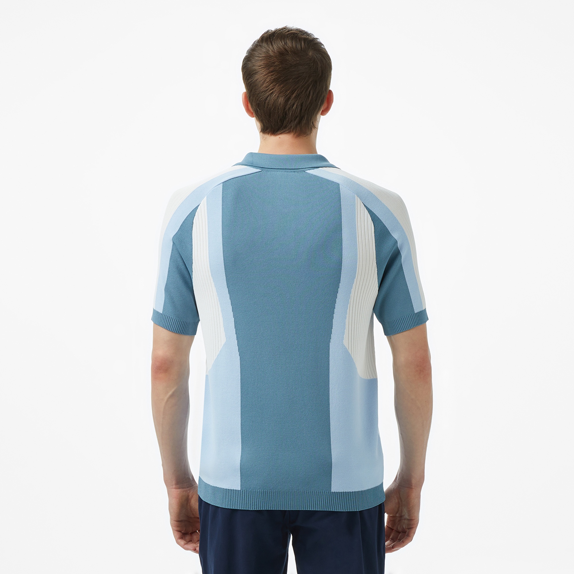 Lacoste Erkek Regular Fit Kısa Kollu Polo Yaka Renk Bloklu Mavi Triko