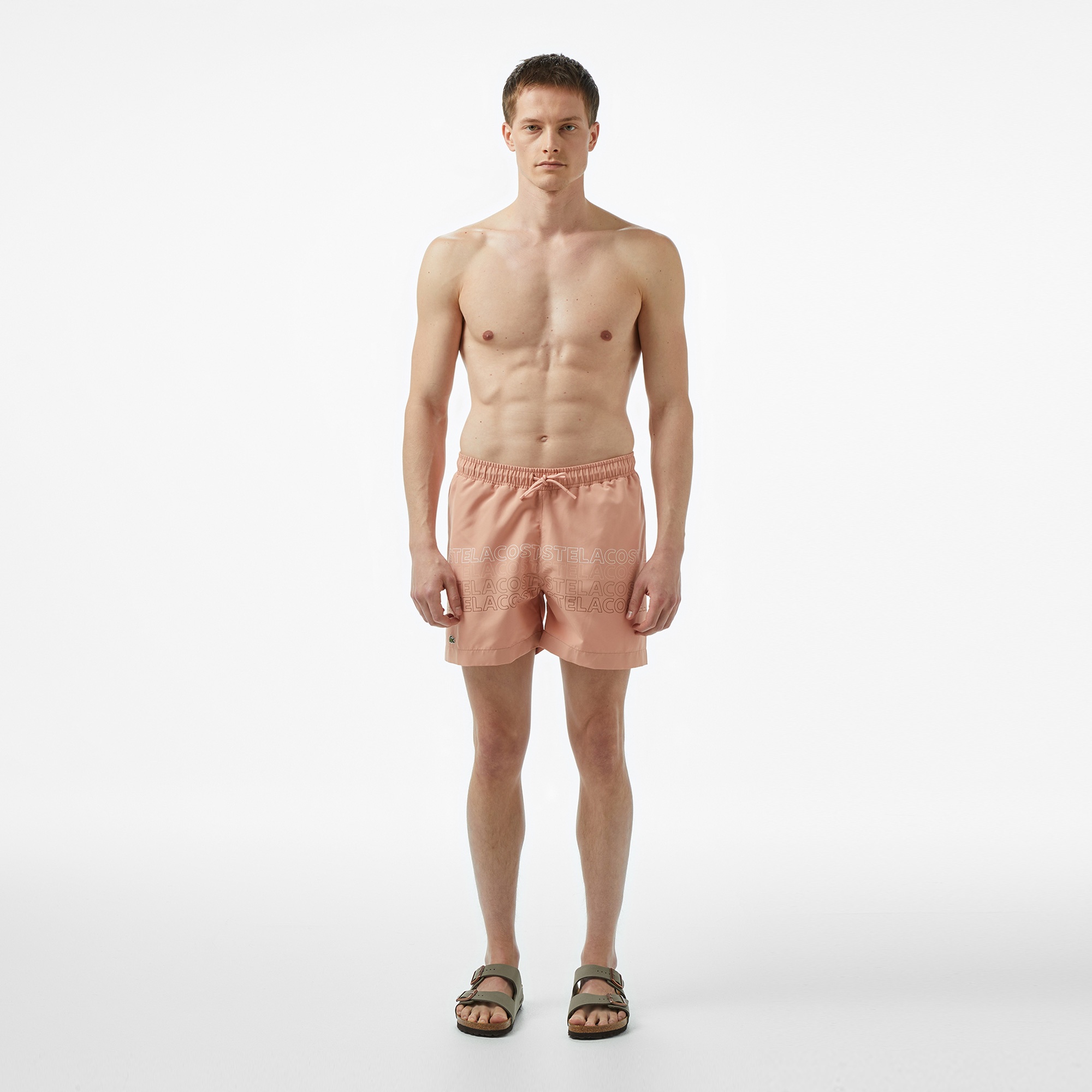 Lacoste Erkek Regular Fit Baskılı Bej Mayo