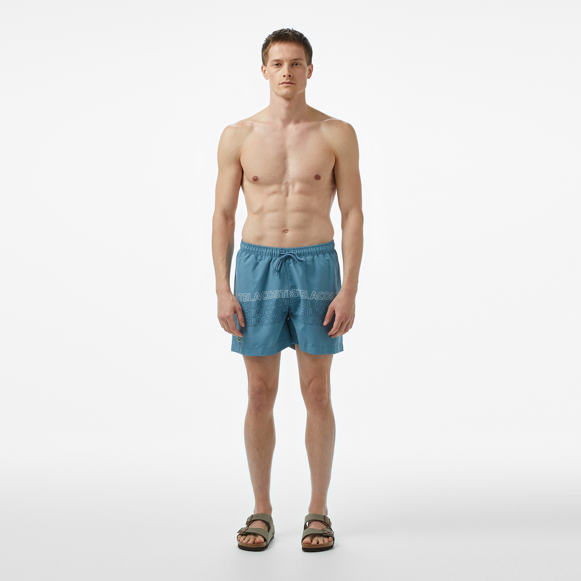 Lacoste Erkek Regular Fit Baskılı Mavi Mayo