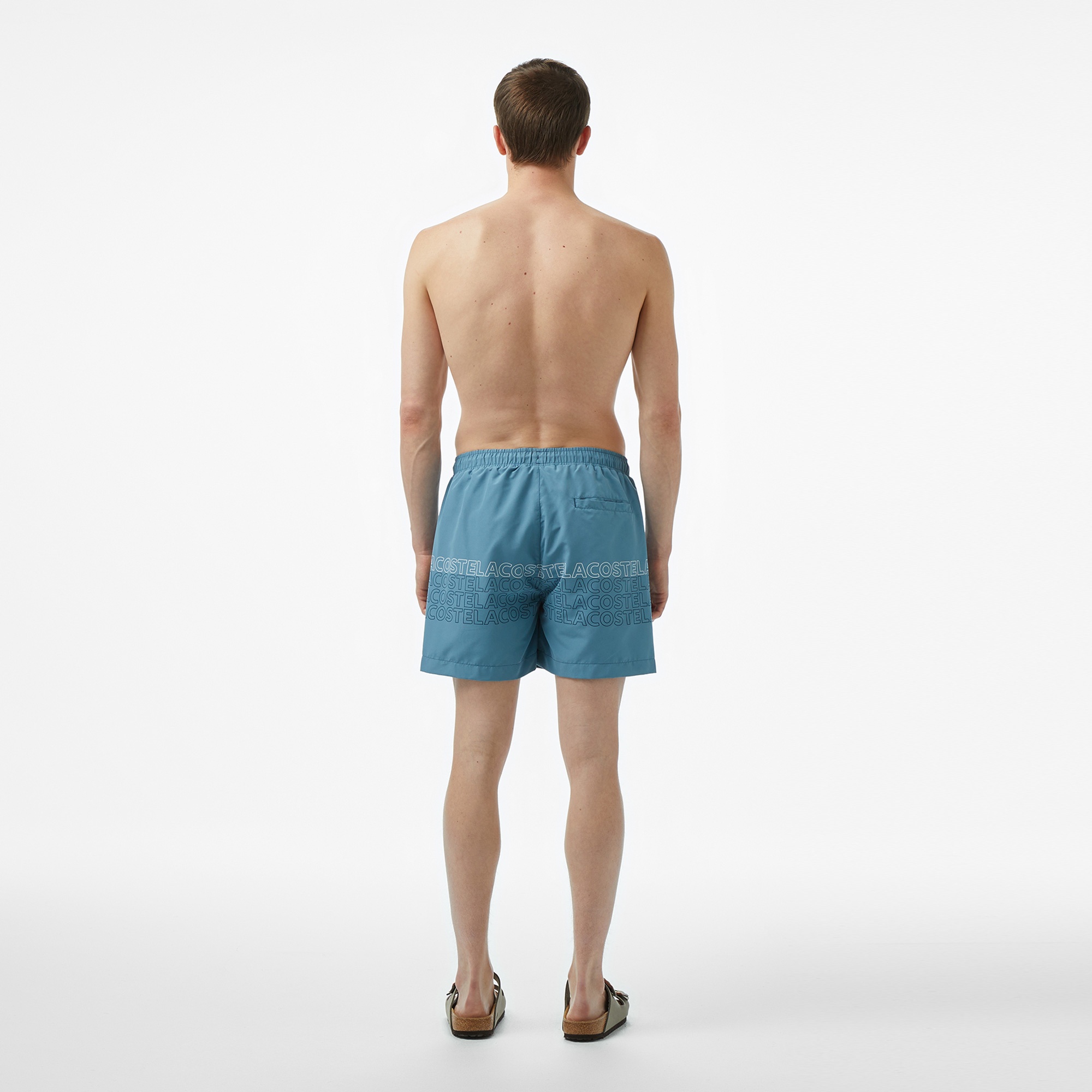 Lacoste Erkek Regular Fit Baskılı Mavi Mayo