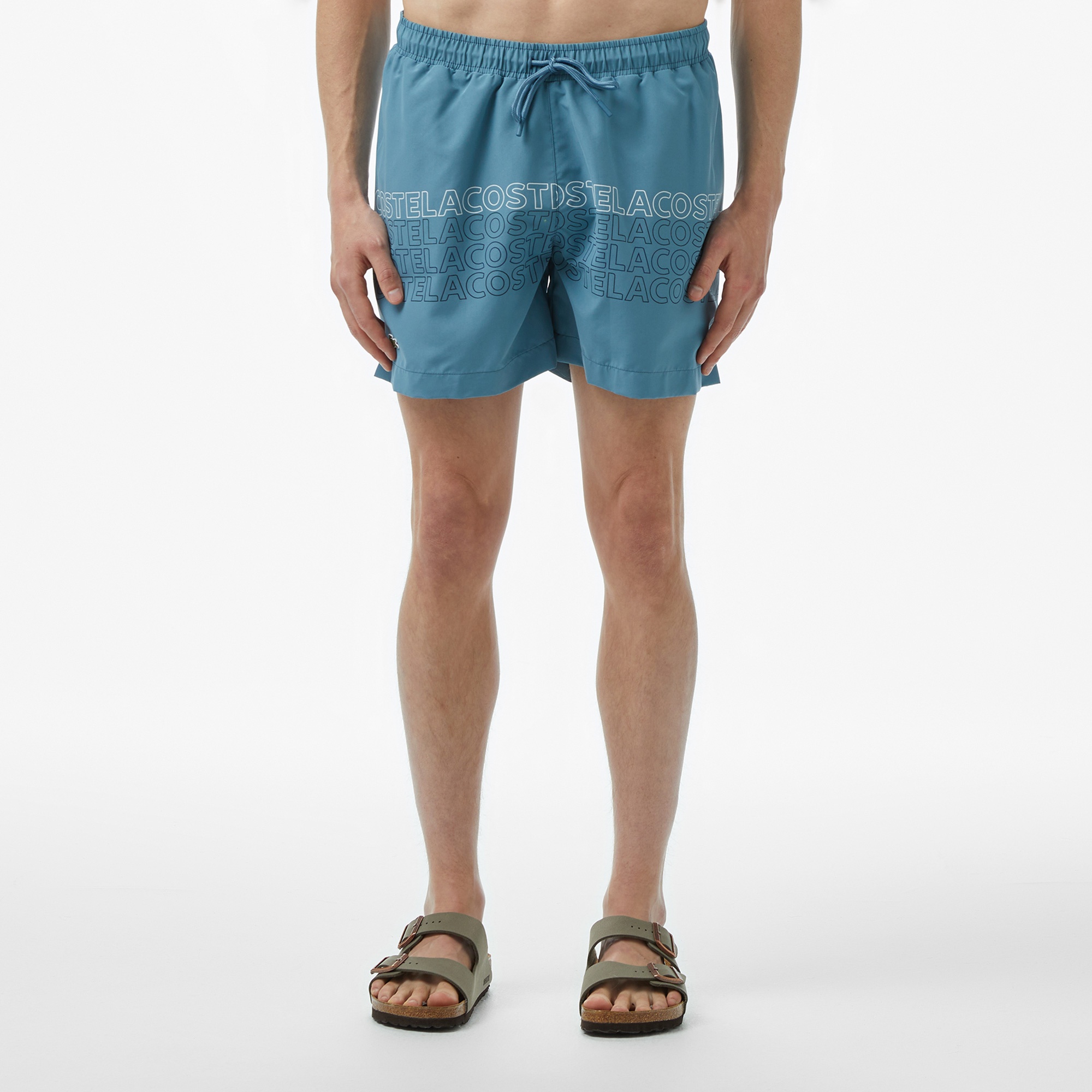 Lacoste Erkek Regular Fit Baskılı Mavi Mayo