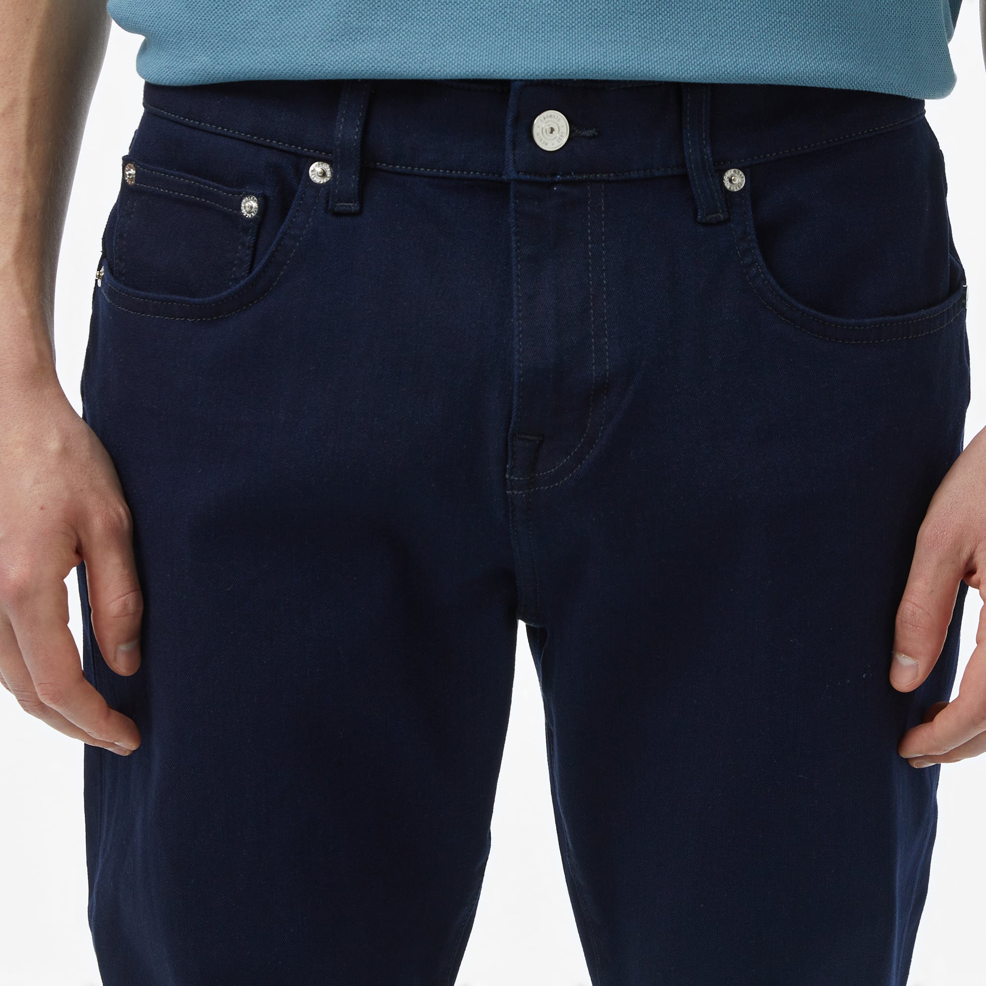 Lacoste Erkek Regular Fit Lacivert Jean Pantolon görsel 6