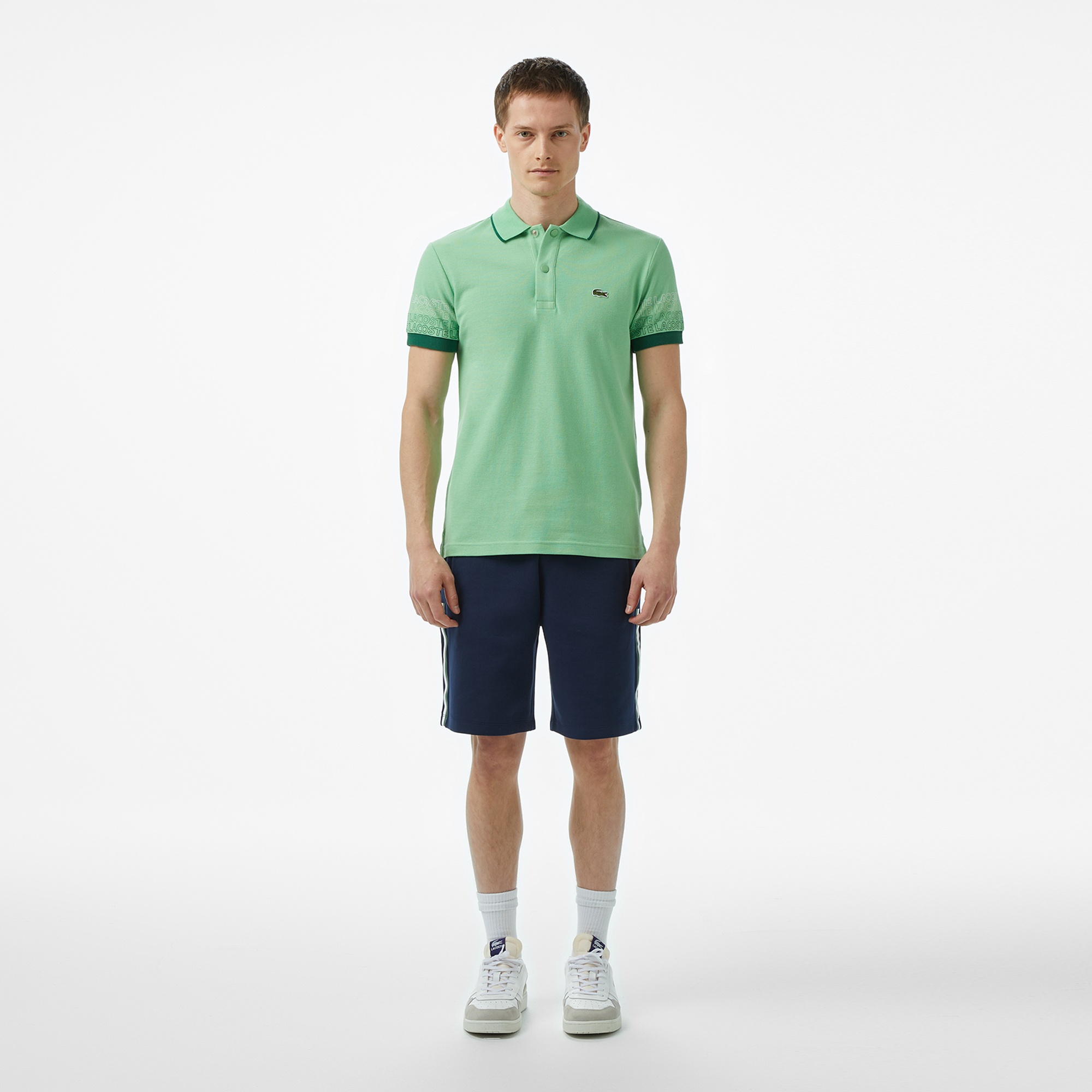 Lacoste Loose Fit Erkek Baskılı Açık Yeşil Polo
