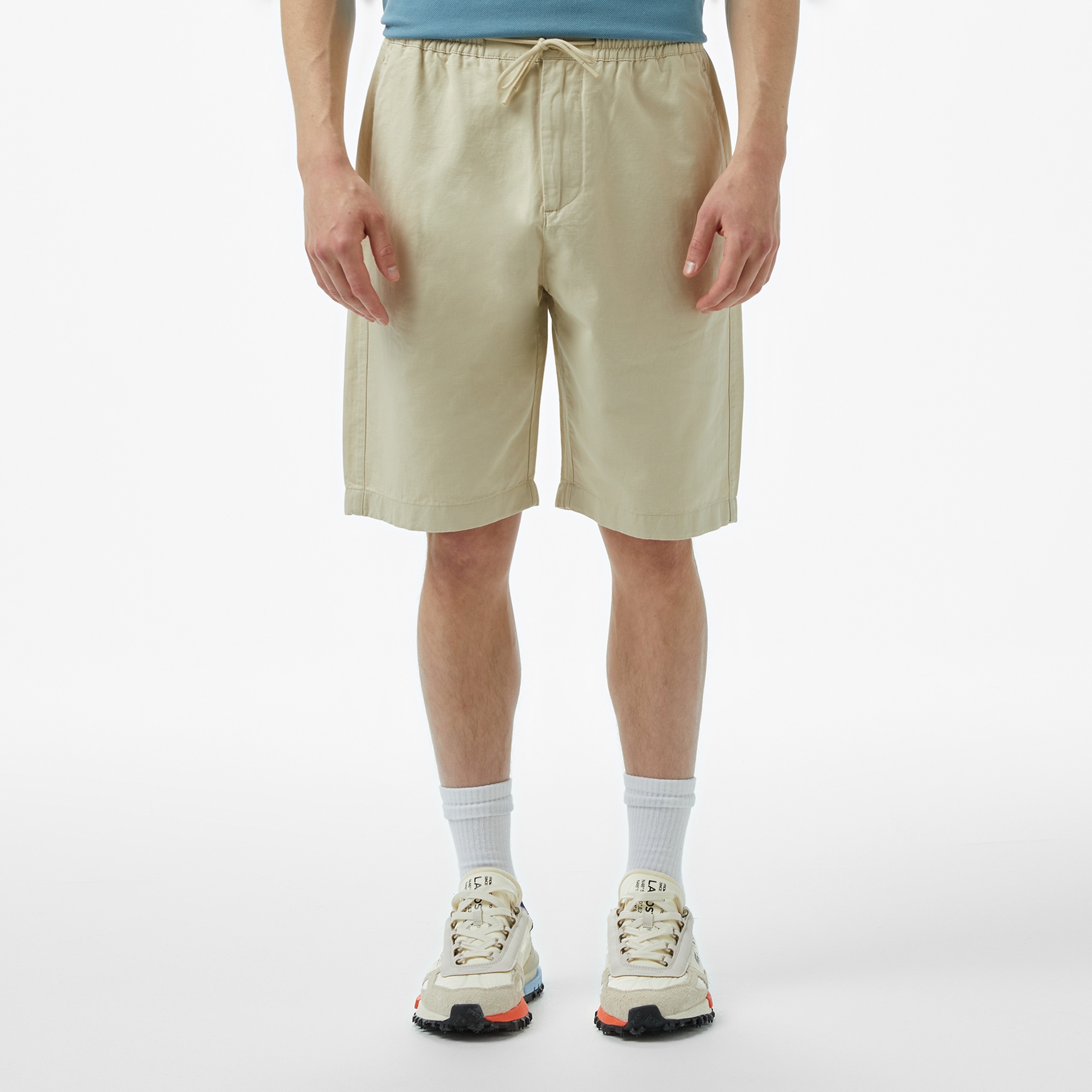 Lacoste Erkek Relaxed Fit Bej Bermuda Şort