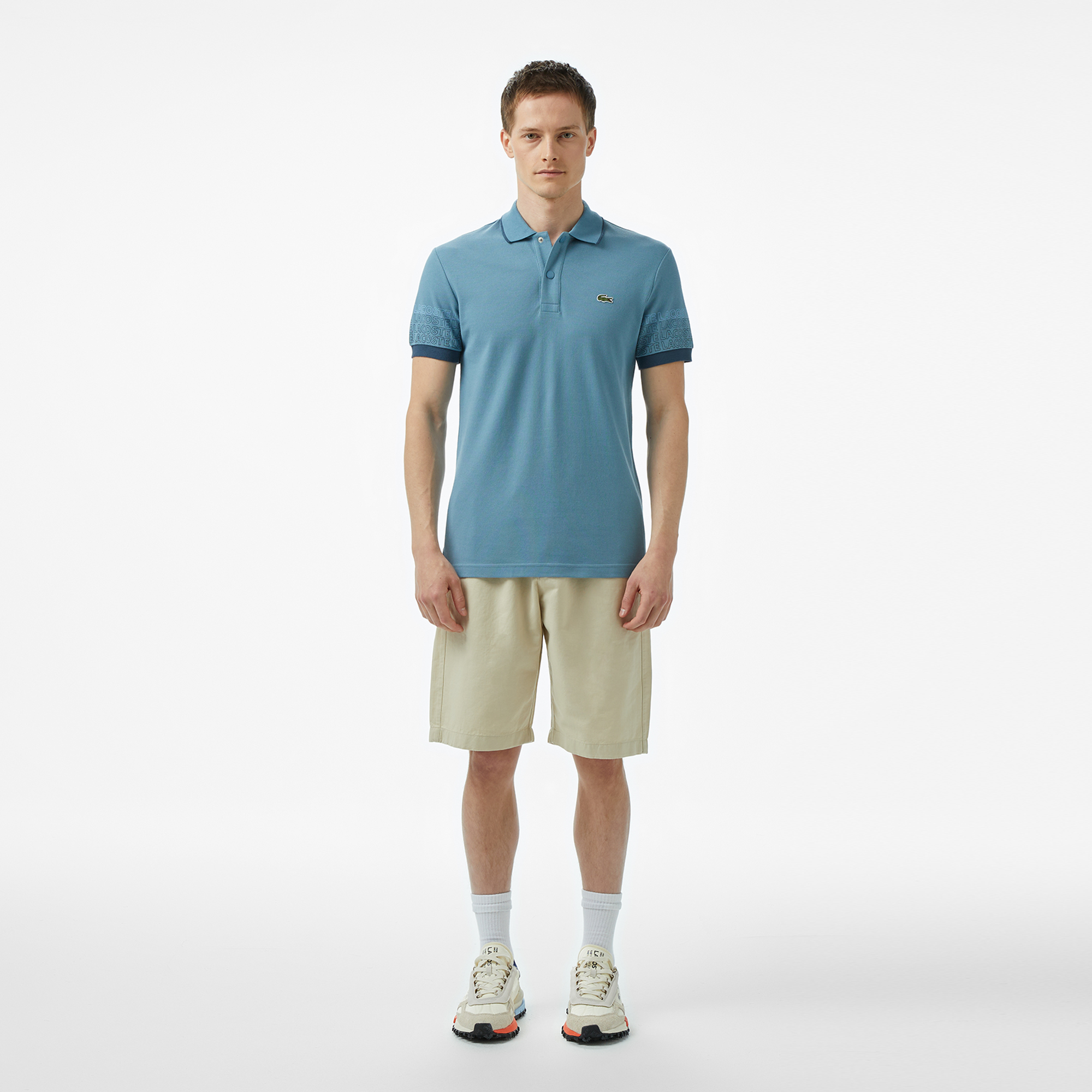 Lacoste Loose Fit Erkek Baskılı Mavi Polo PH0535.HD9 | Lacoste