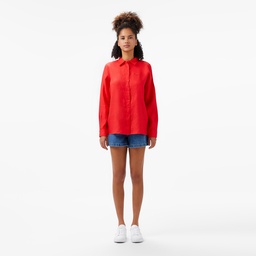 Lacoste Kadın Relaxed Fit Kırmızı Gömlek Kırmızı