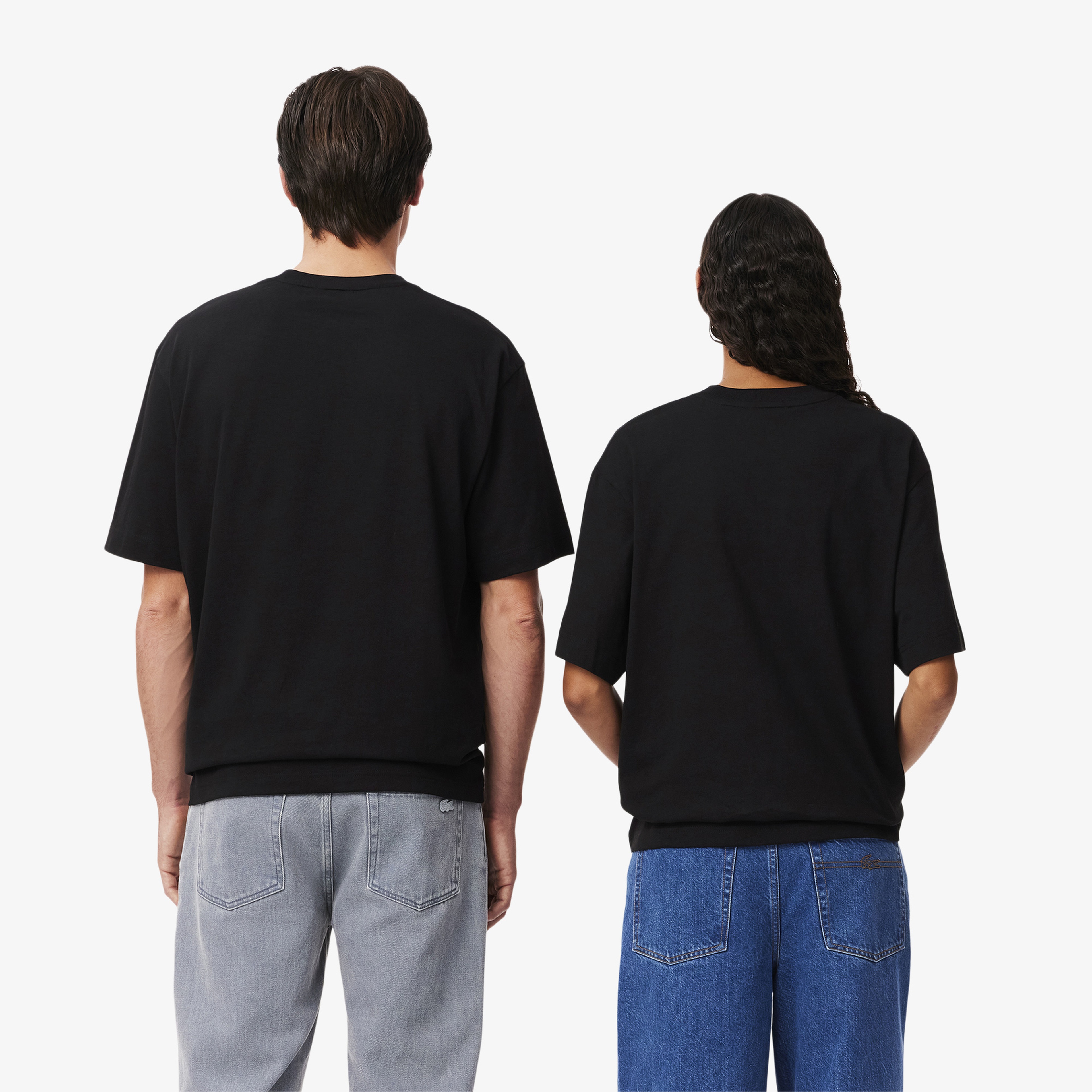 Unisex Loose Fit Bisiklet Yaka Organik Pamuk Siyah T-Shirt