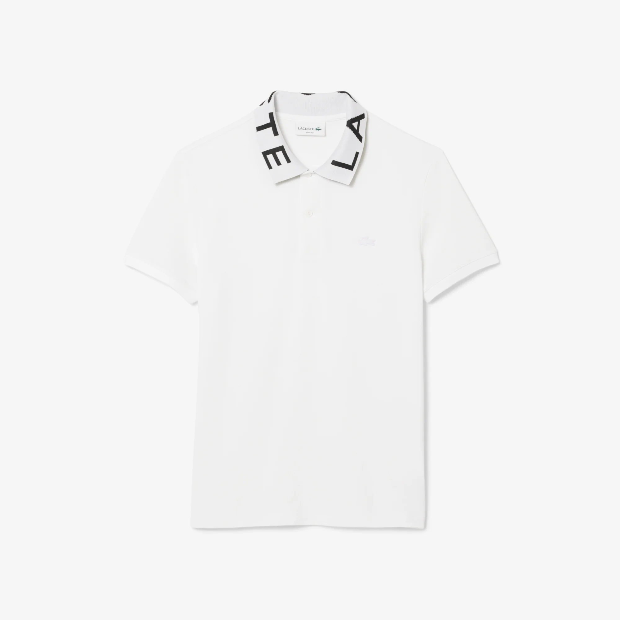 Erkek Slim Fit Baskılı Beyaz Polo