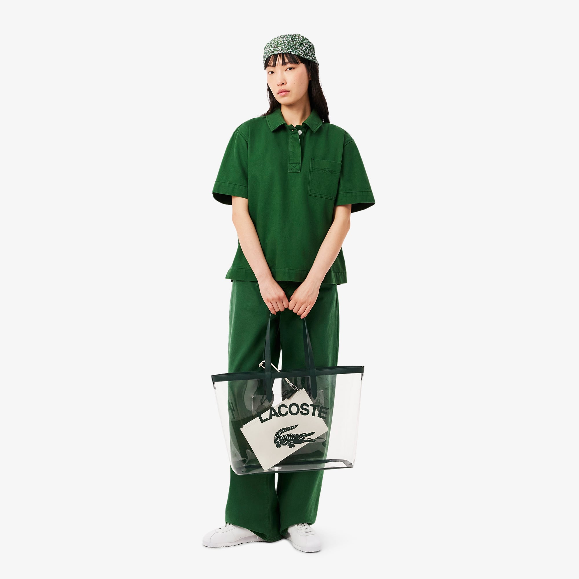 Lacoste Anna Kadın Baskılı Beyaz Omuz Çantası görsel 5