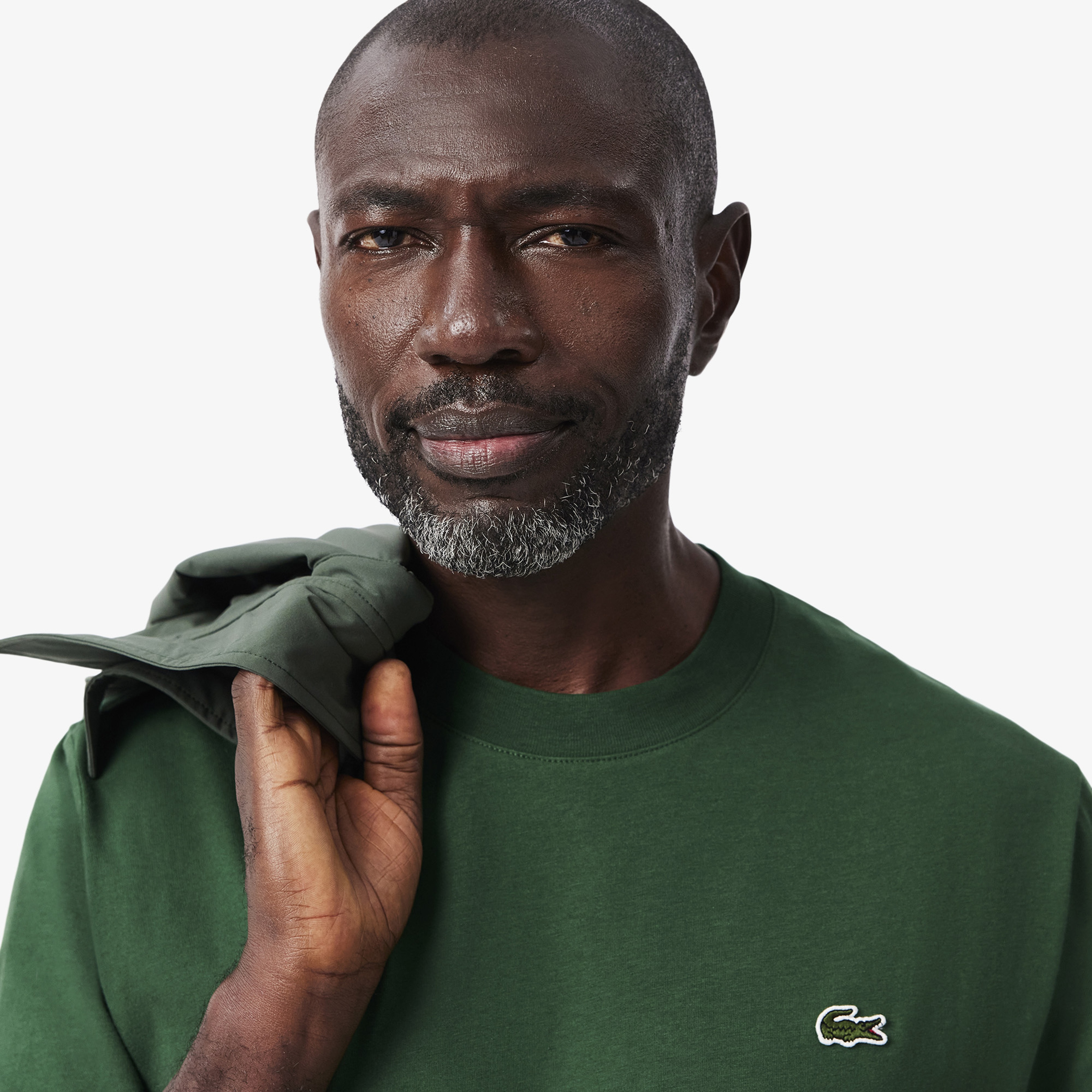 Erkek Classic Fit Bisiklet Yaka Koyu Yeşil T-Shirt