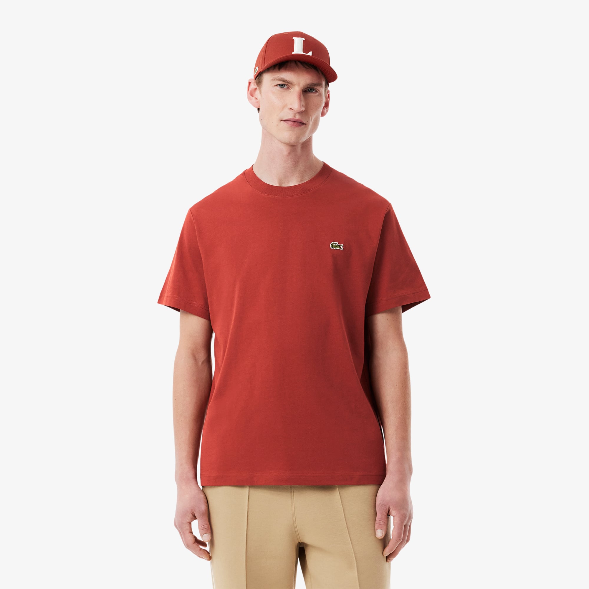 Erkek Classic Fit Bisiklet Yaka Koyu Kırmızı T-Shirt TH7318.AFS