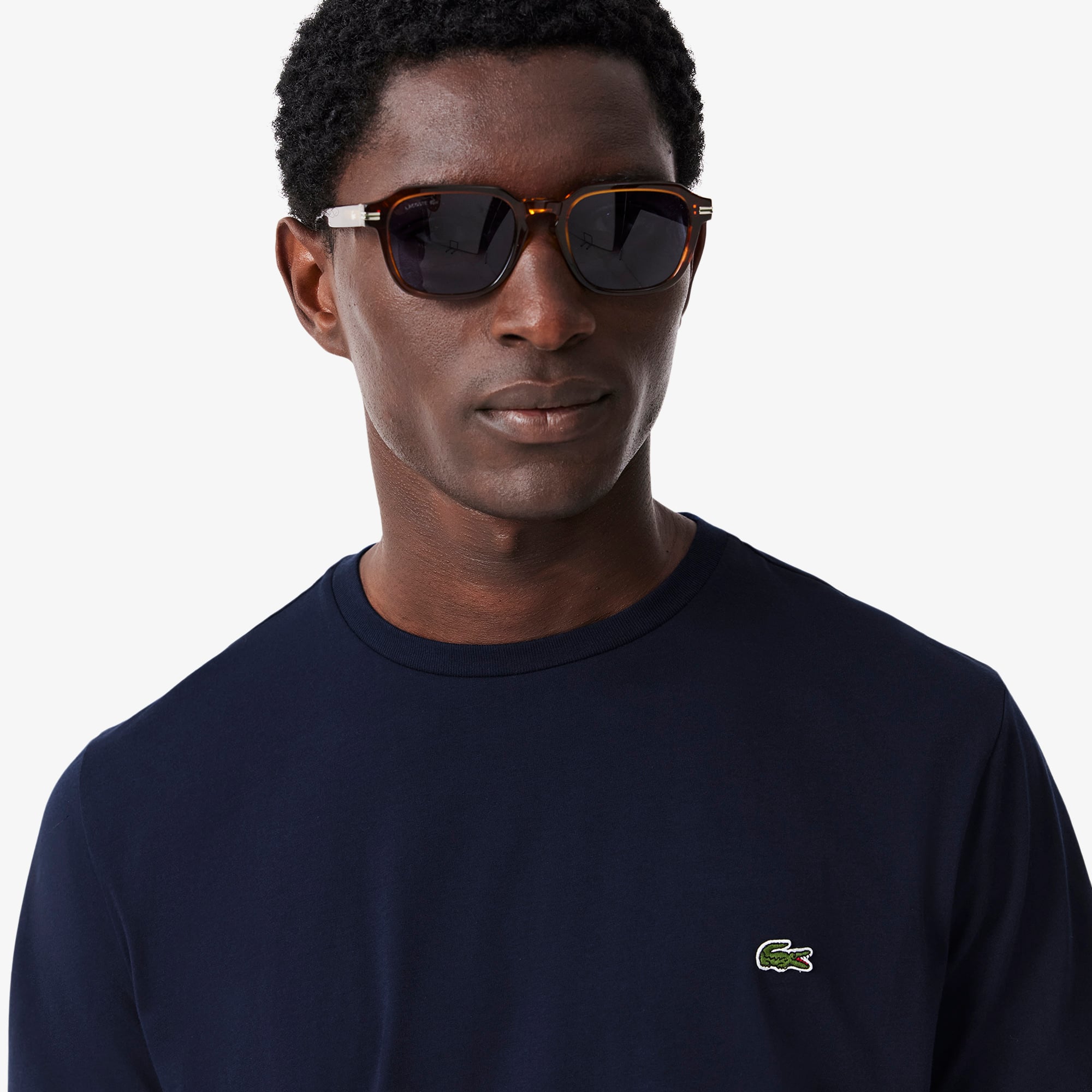 Lacoste Erkek Regular Fit Bisiklet Yaka Lacivert T-Shirt görsel 2