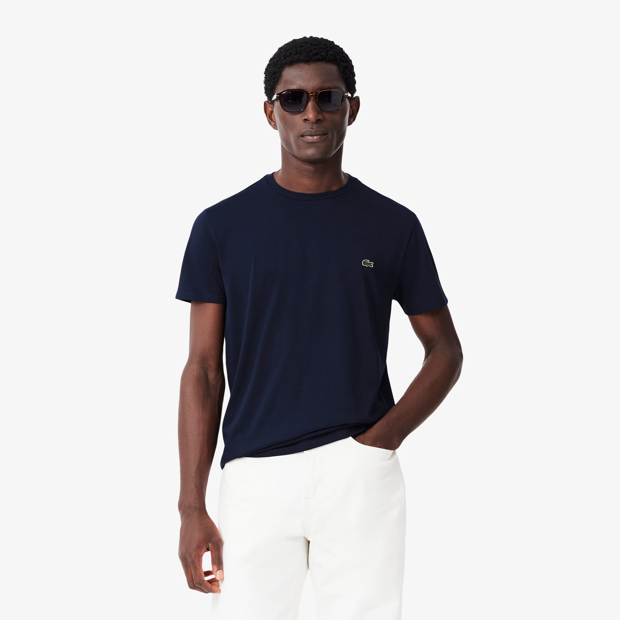 Erkek Regular Fit Bisiklet Yaka Lacivert T-Shirt TH6709.166 | Lacoste
