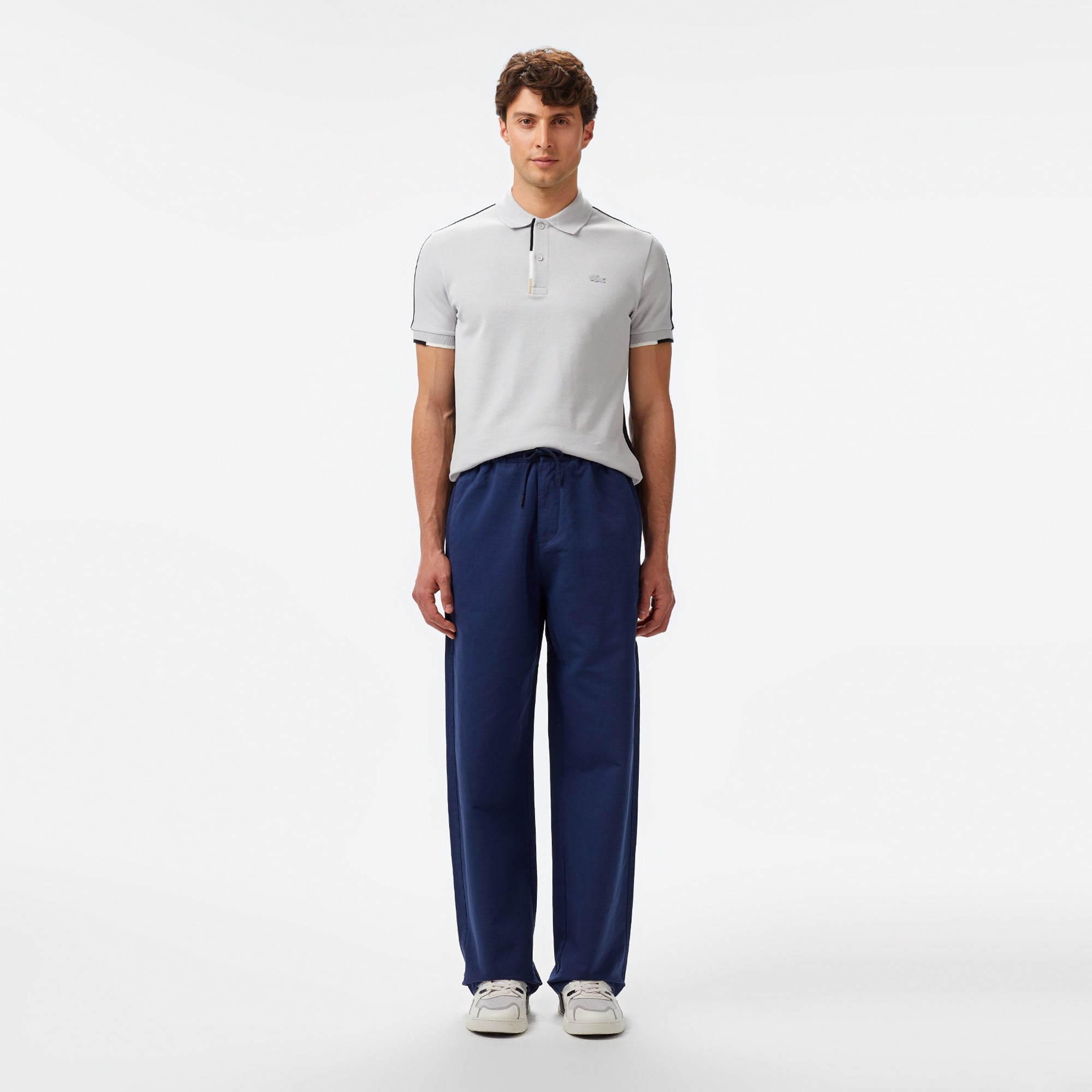 Erkek Regular Fit Renk Bloklu Gri Polo