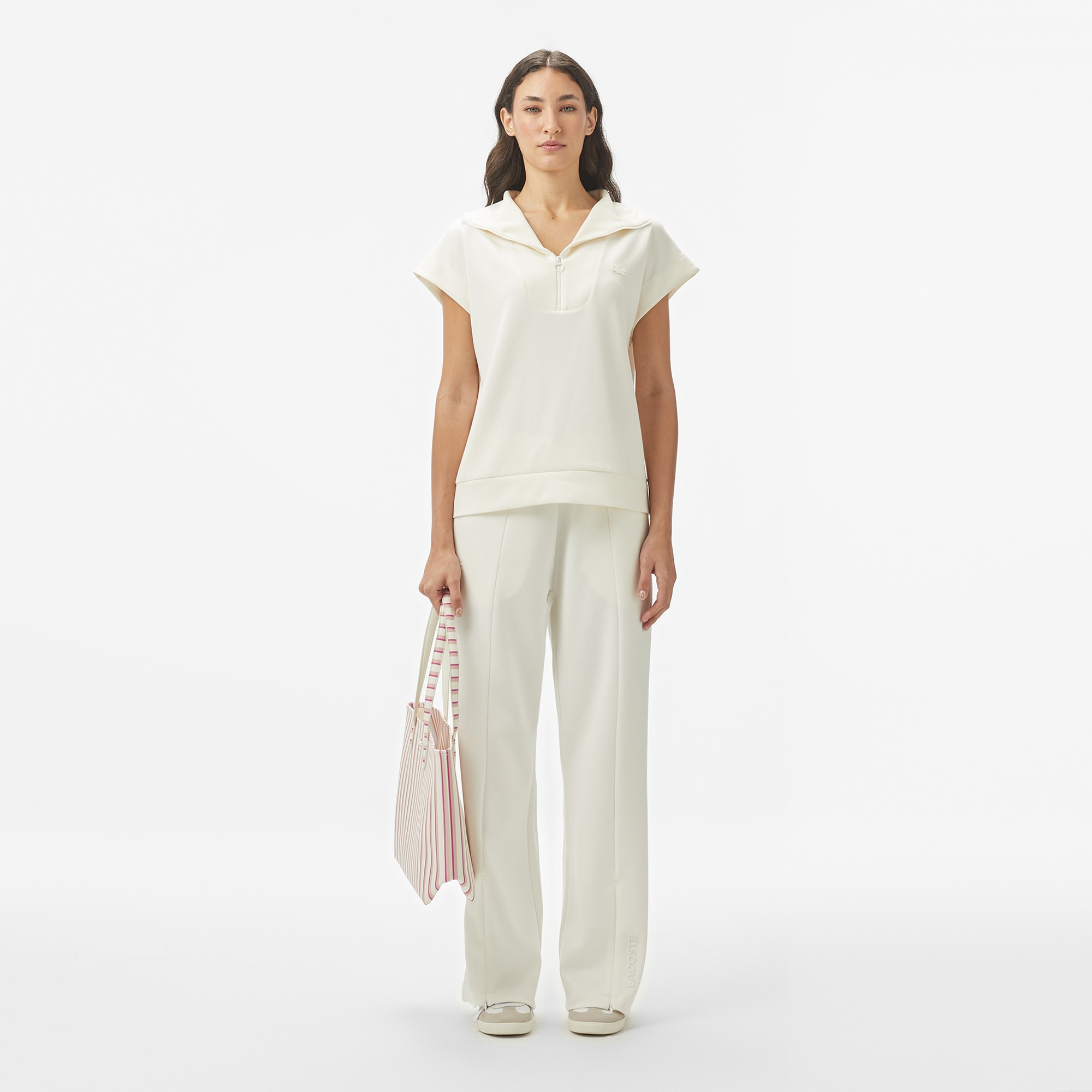 Kadın Loose Fit Beyaz Eşofman Altı