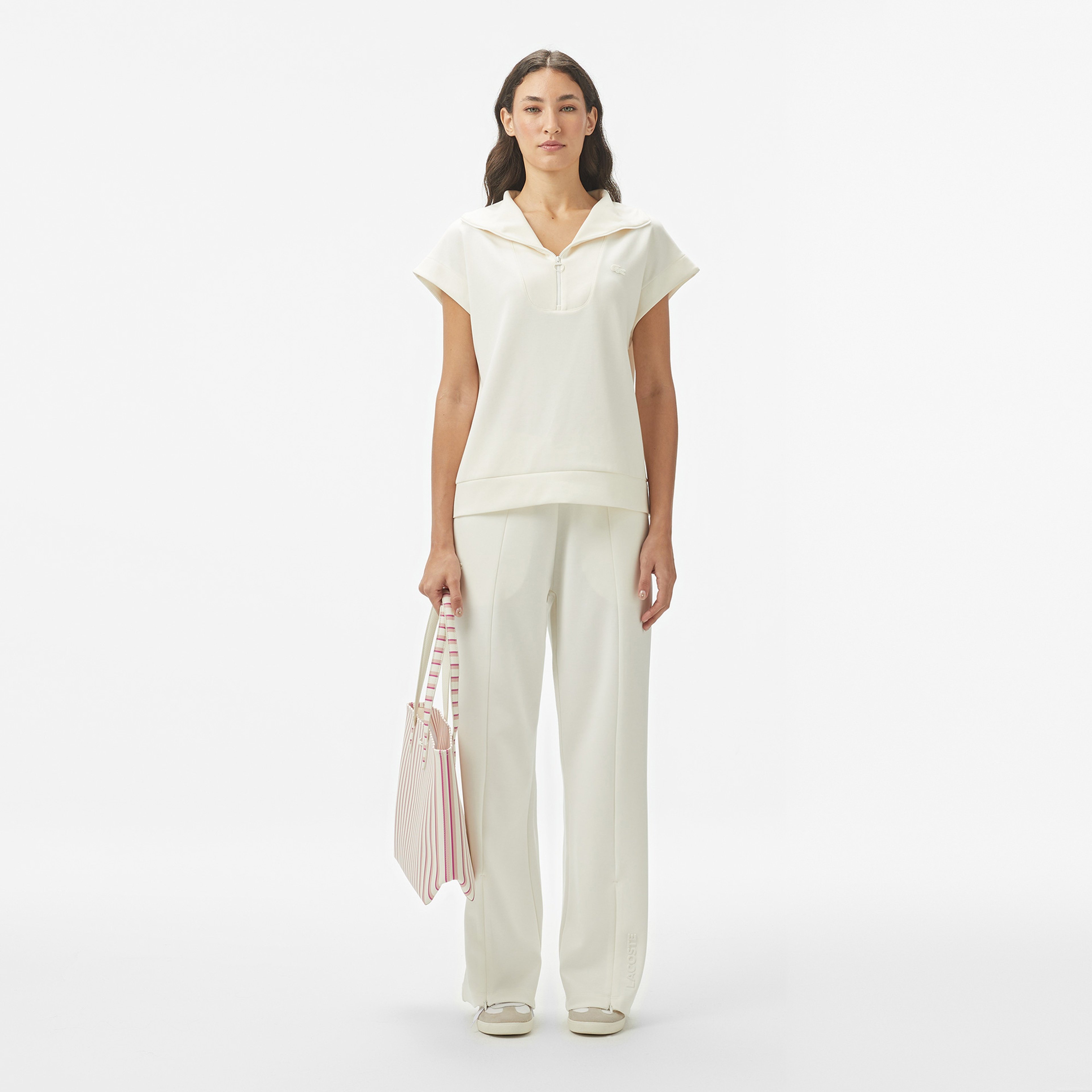 Kadın Loose Fit Beyaz Eşofman Altı