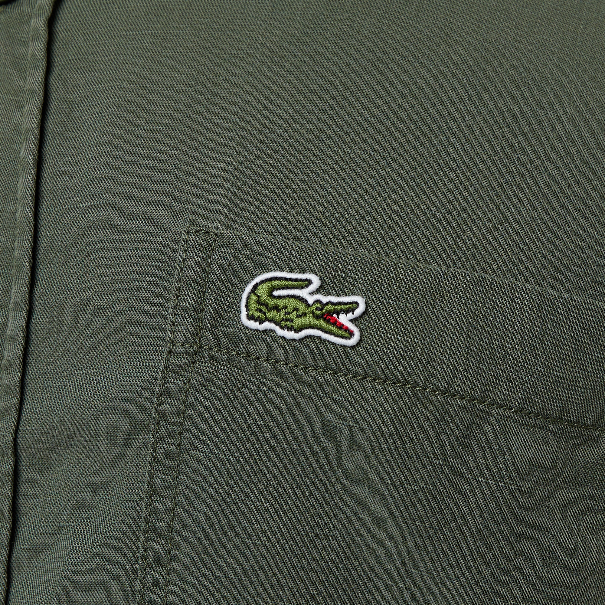 Lacoste Erkek Slim Fit Düğmeli Yaka Haki Gömlek