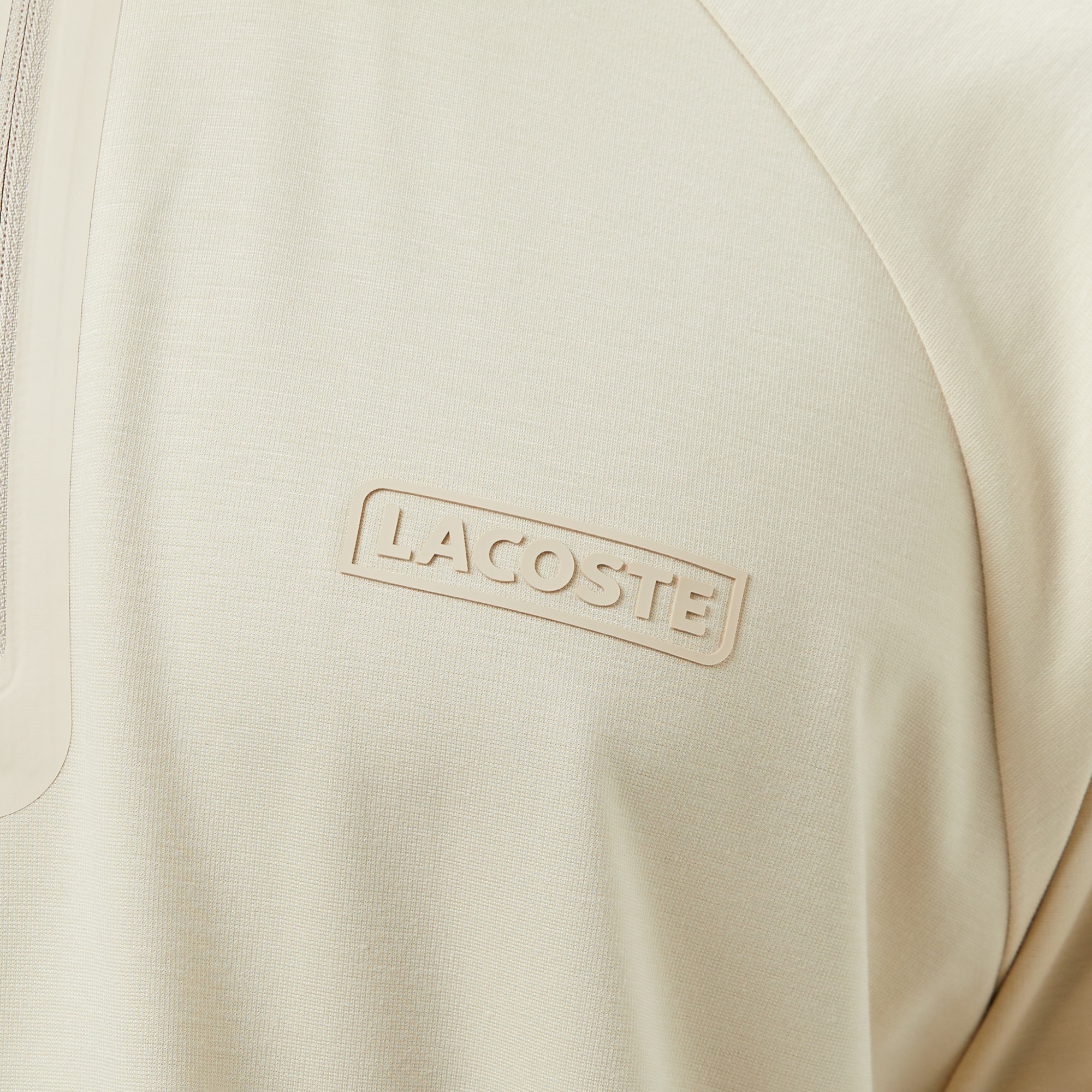 Lacoste Erkek Oversize Fit Yarım Fermuarlı Bej Polo