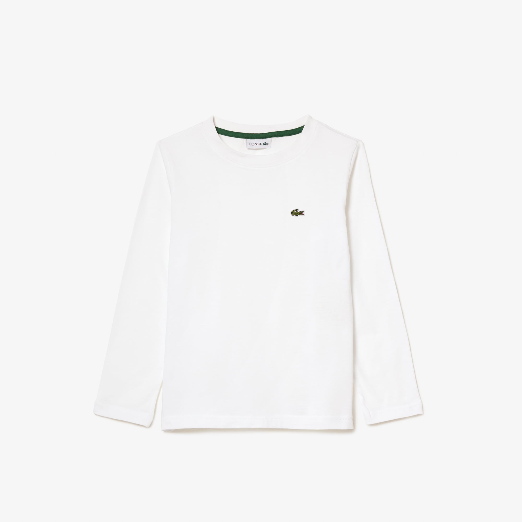 Çocuk Uzun Kollu Bisiklet Yaka Beyaz T-Shirt