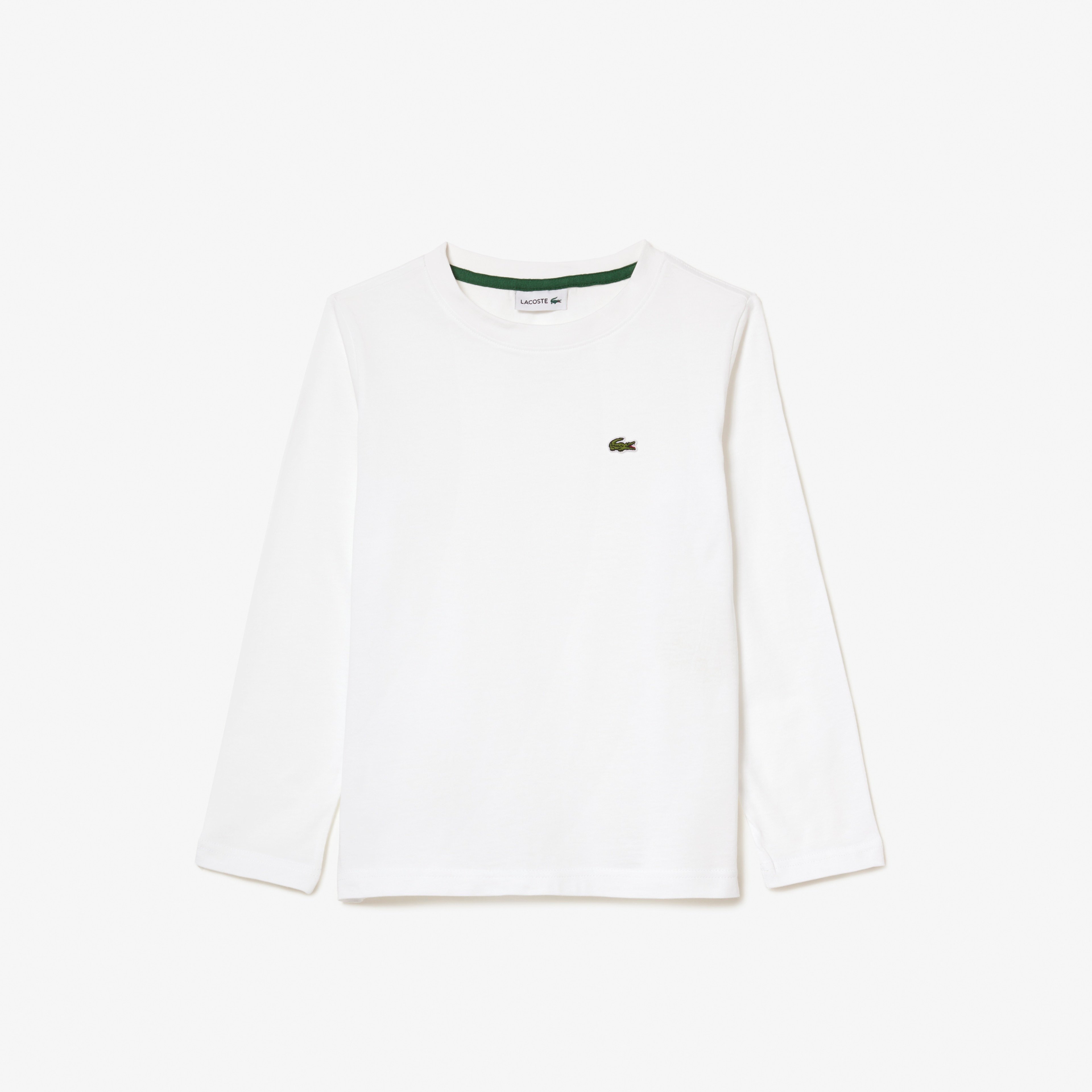 Çocuk Uzun Kollu Bisiklet Yaka Beyaz T-Shirt