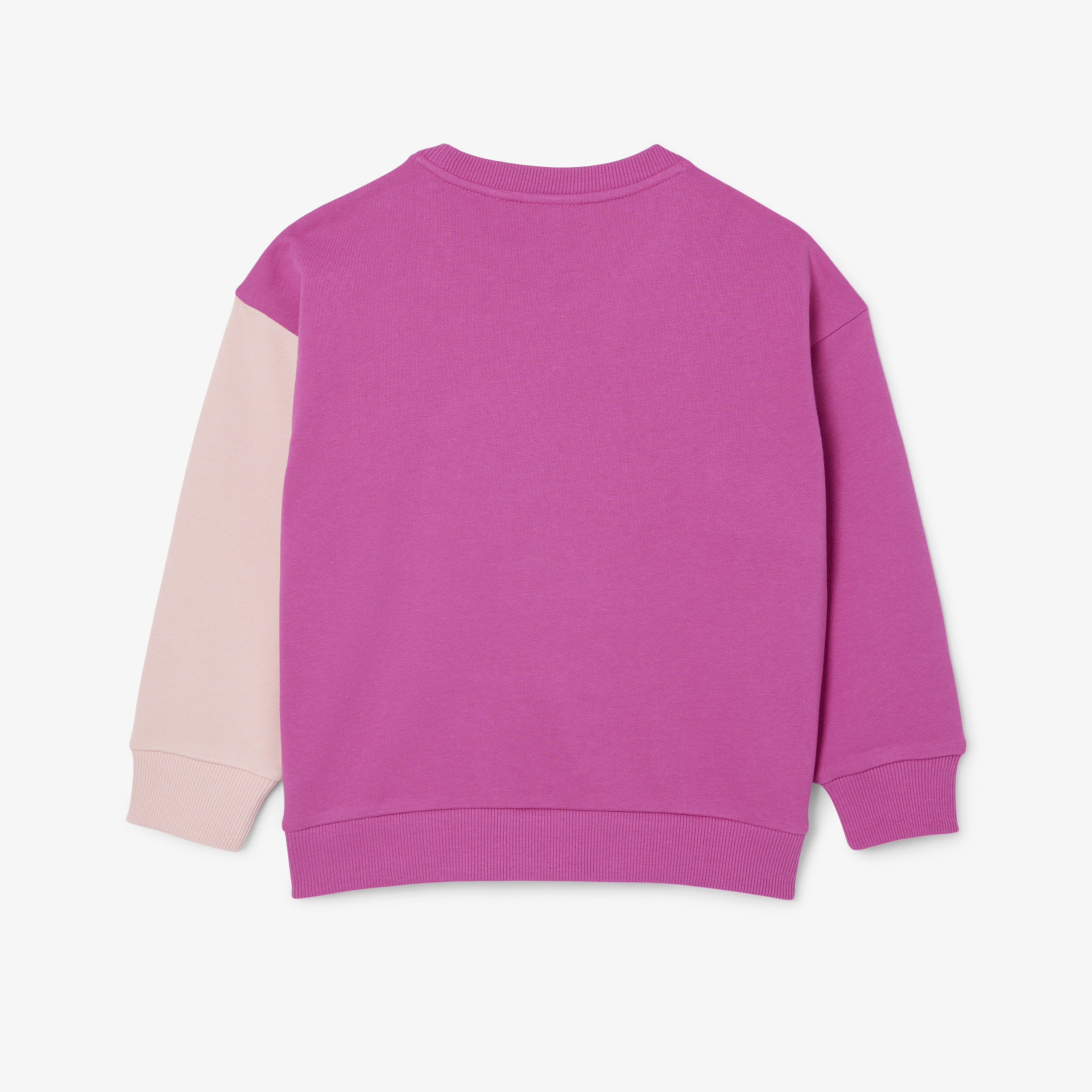 Çocuk Bisiklet Yaka Renk Bloklu Pembe Sweatshirt
