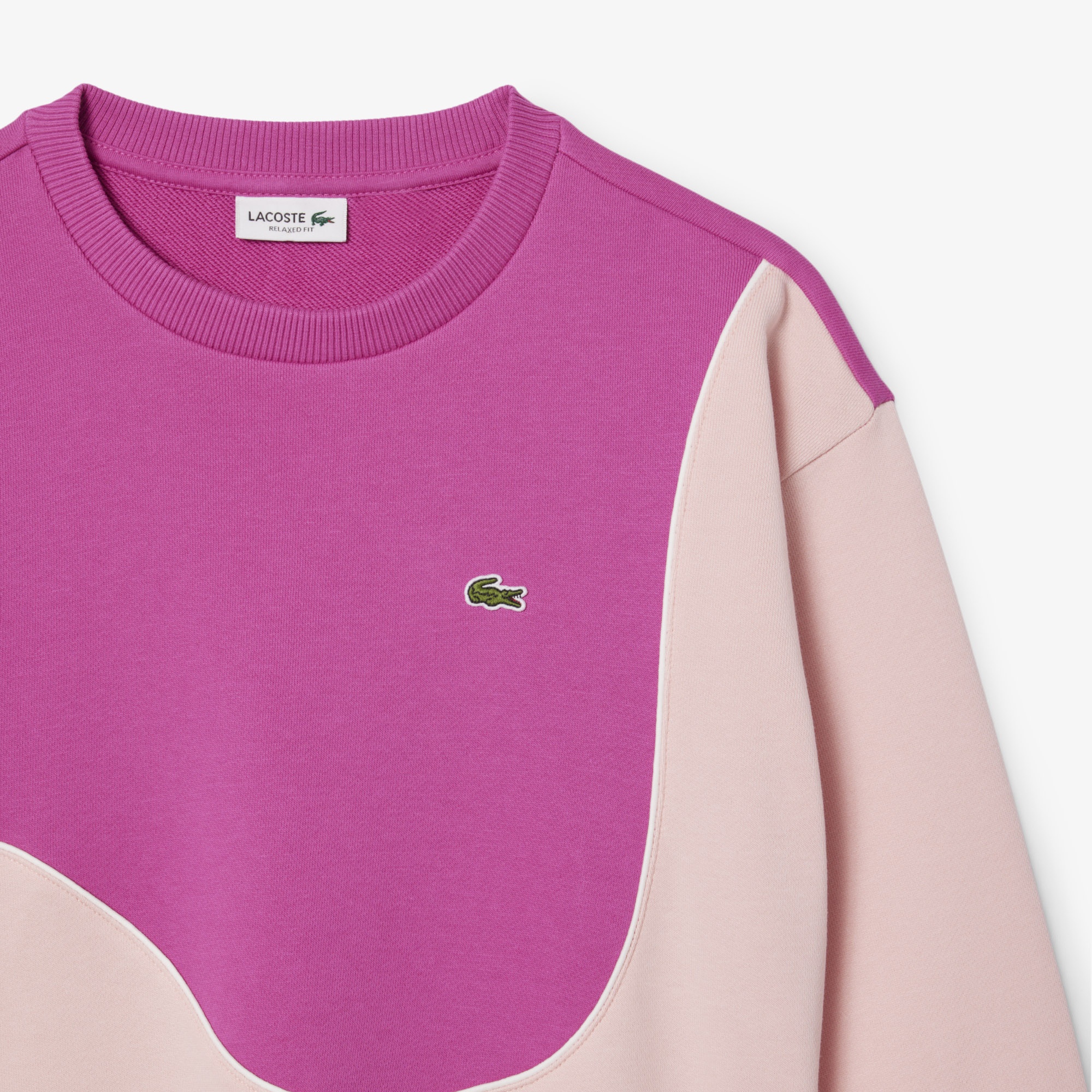 Çocuk Bisiklet Yaka Renk Bloklu Pembe Sweatshirt