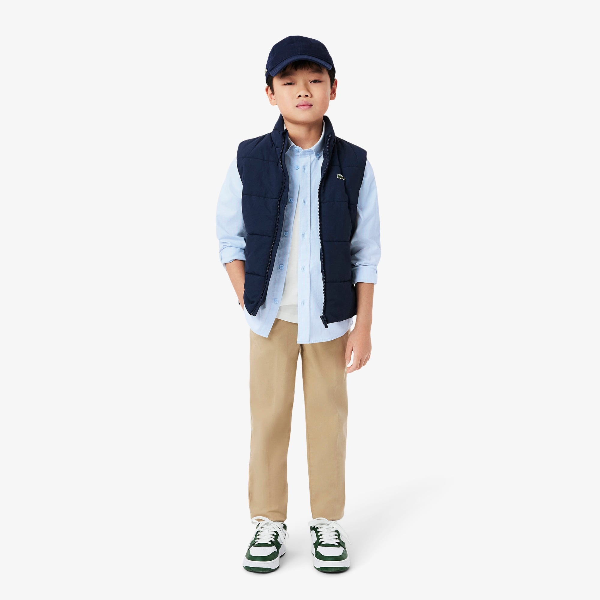 Lacoste Çocuk Çizgili Mavi Gömlek