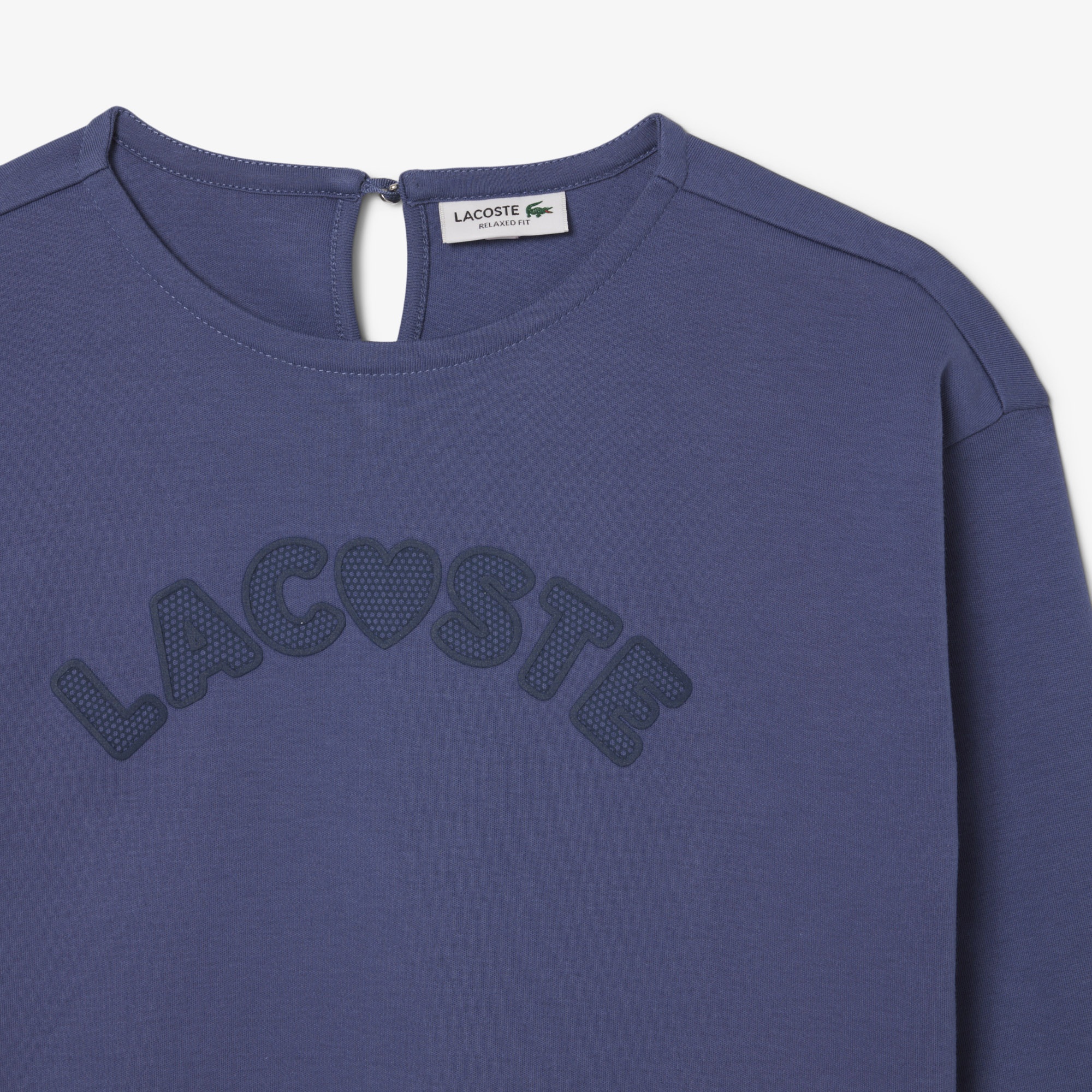 Lacoste Kız Çocuk Uzun Kollu Bisiklet Yaka Baskılı Mor T-Shirt