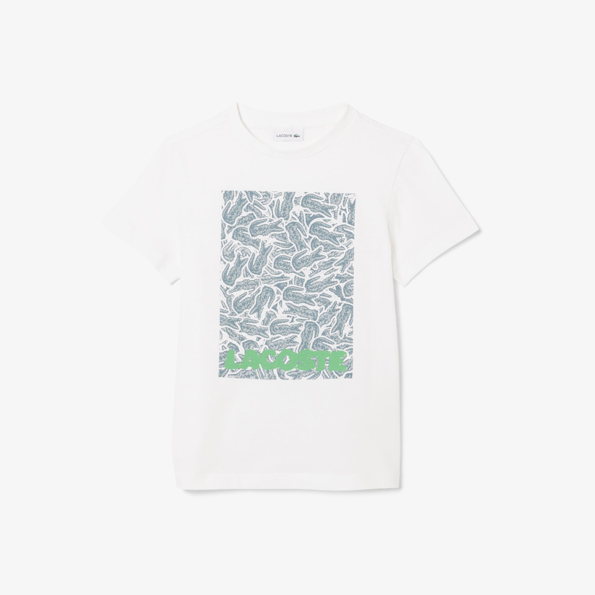 Lacoste Çocuk Bisiklet Yaka Baskılı Beyaz T-Shirt görsel 5